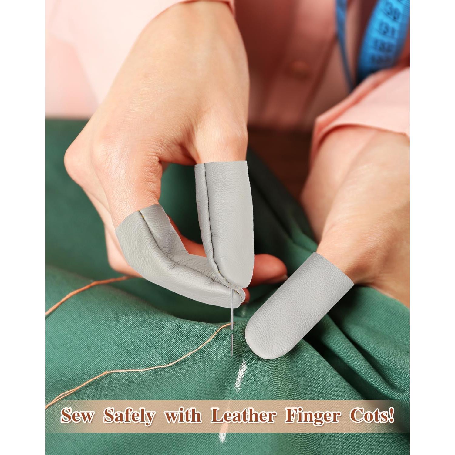 Dedales de Cuero EORTA - 5 Pares Protectores para Costura
