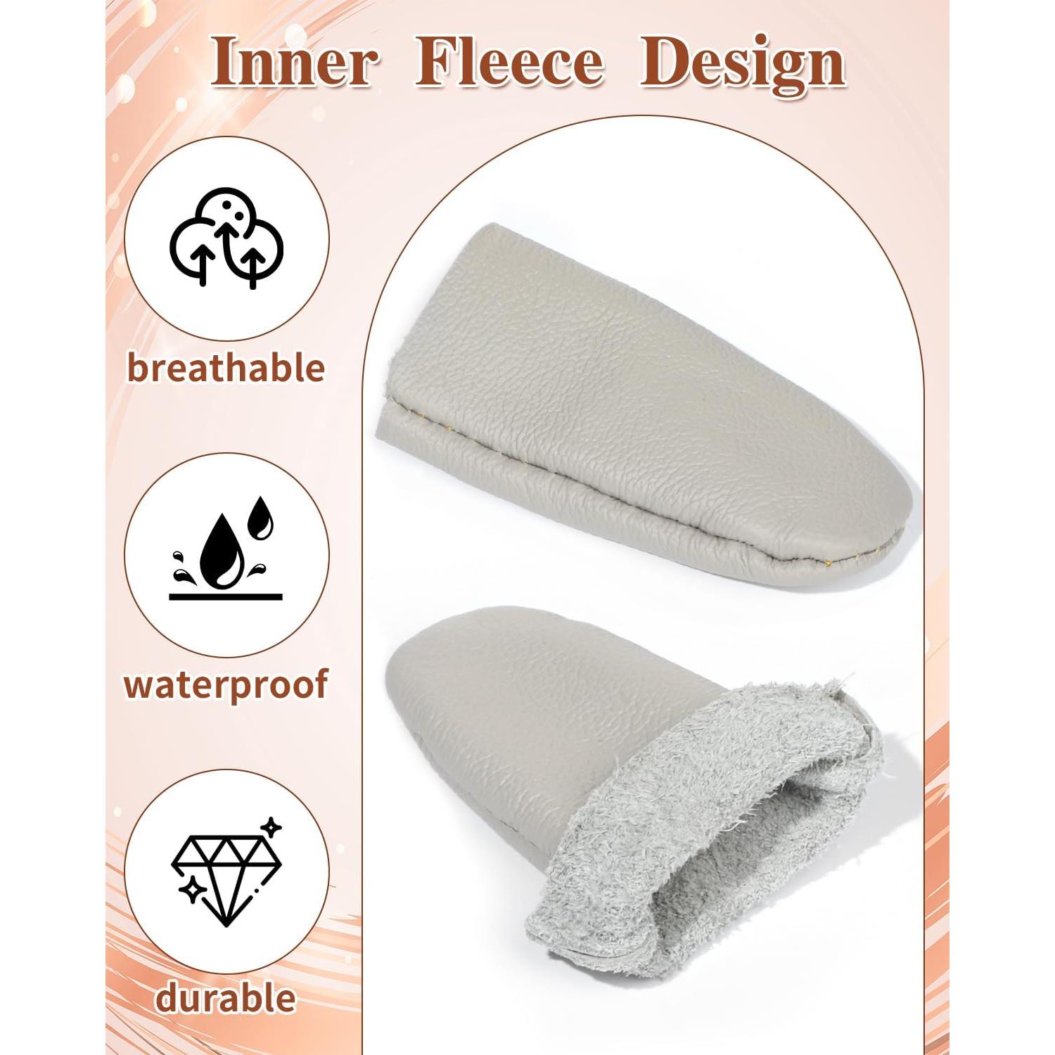 Dedales de Cuero EORTA - 5 Pares Protectores para Costura