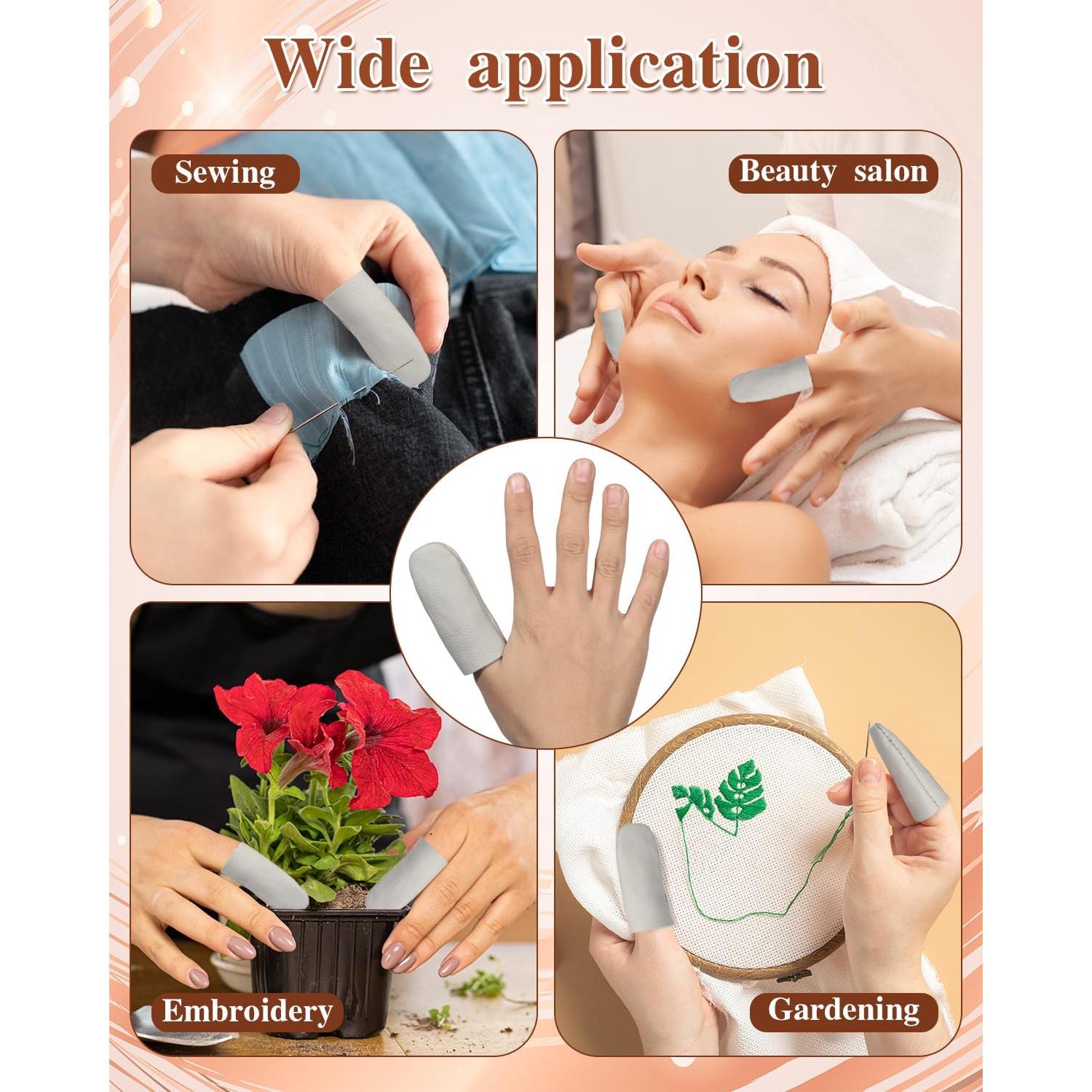 Dedales de Cuero EORTA - 5 Pares Protectores para Costura