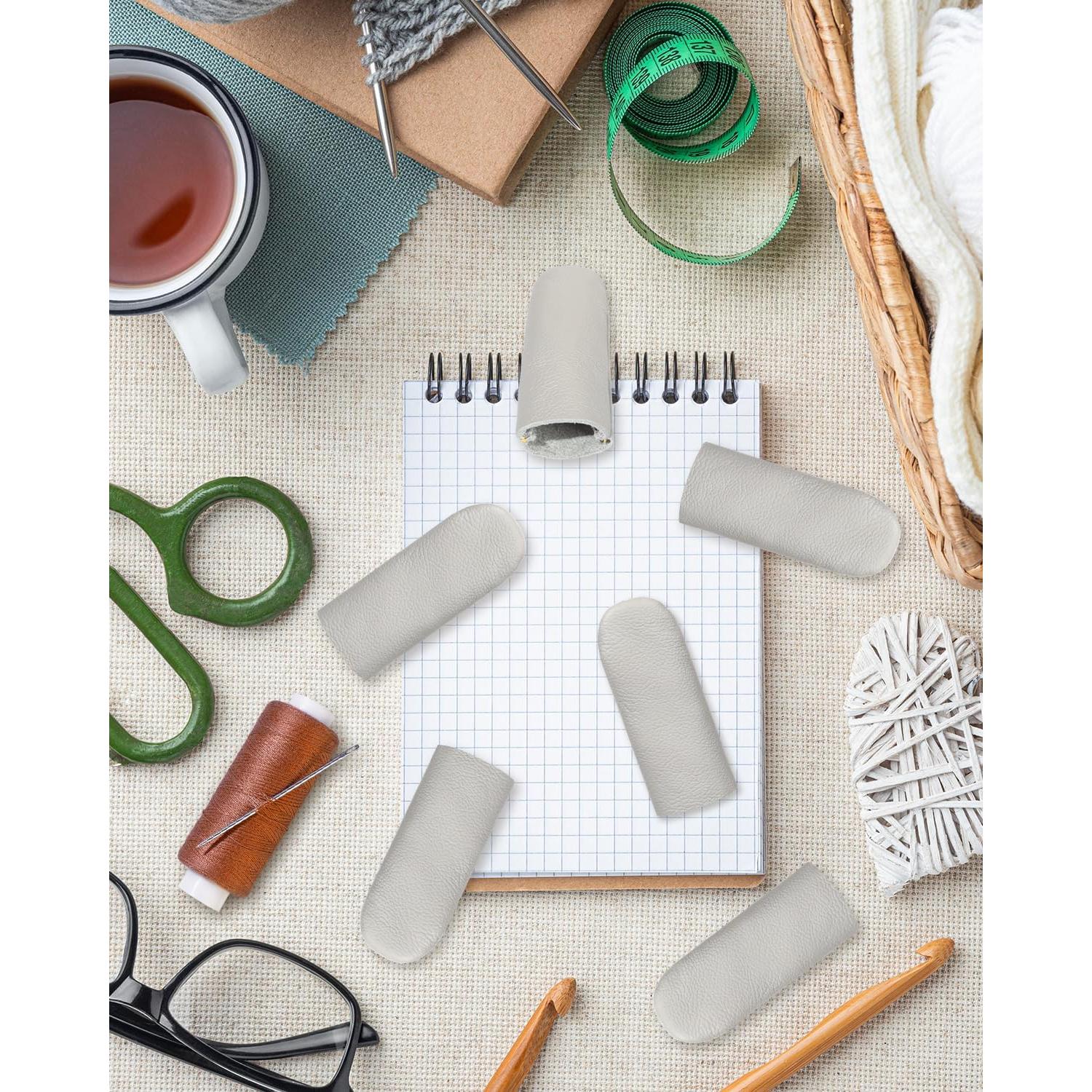 Dedales de Cuero EORTA - 5 Pares Protectores para Costura