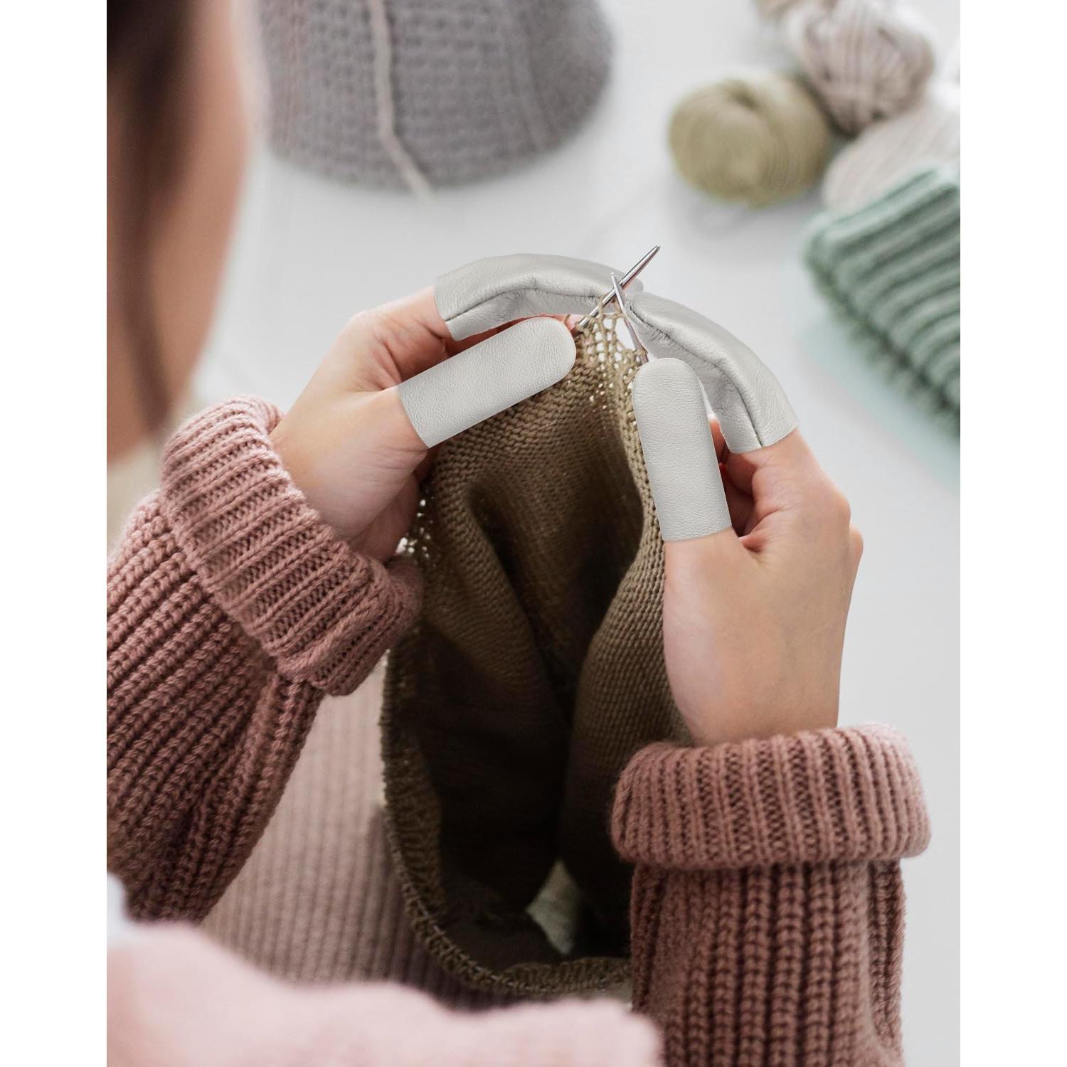 Dedales de Cuero EORTA - 5 Pares Protectores para Costura