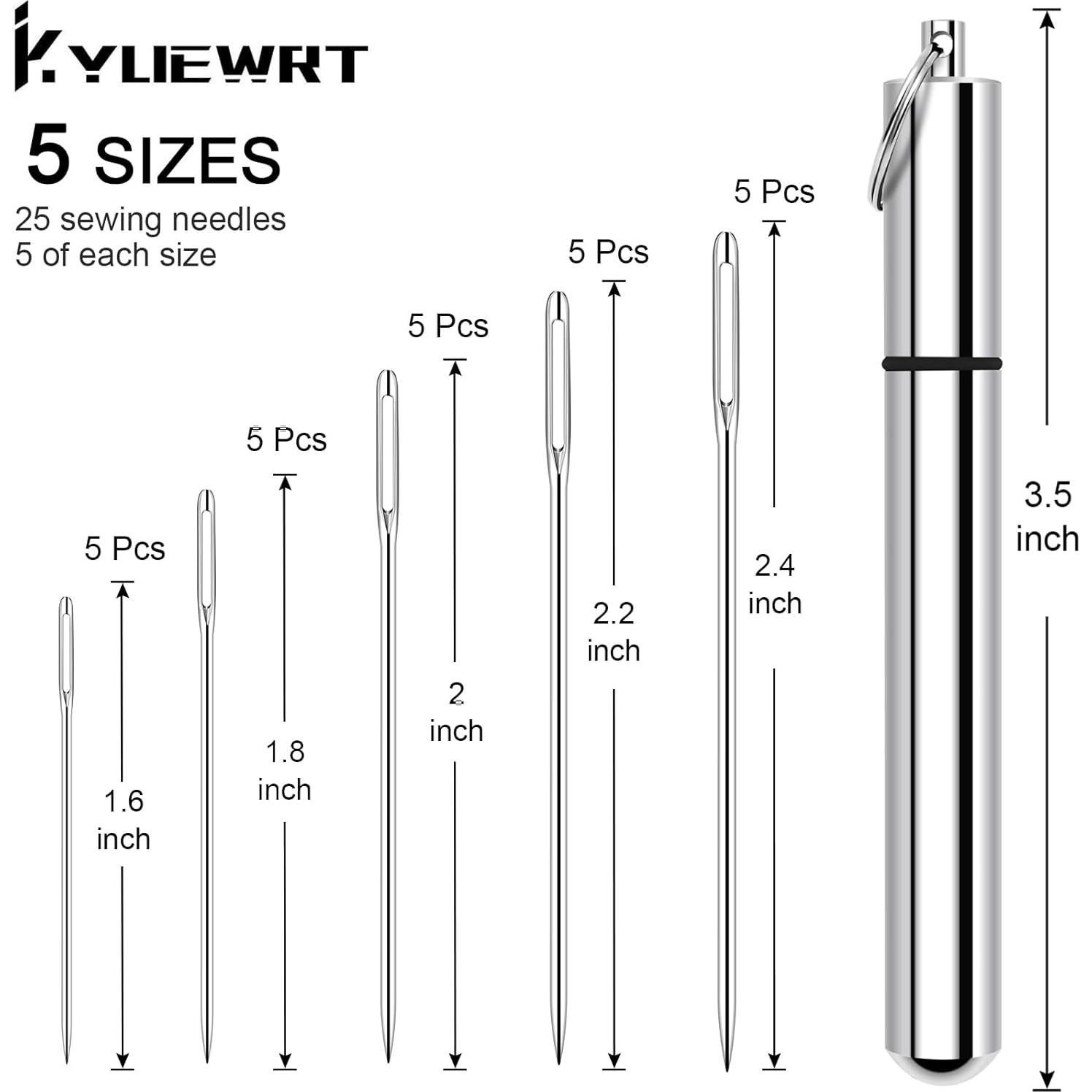 Agujas de Bordado KYUEWRT - 25 Piezas, 5 Tamaños, Aluminio