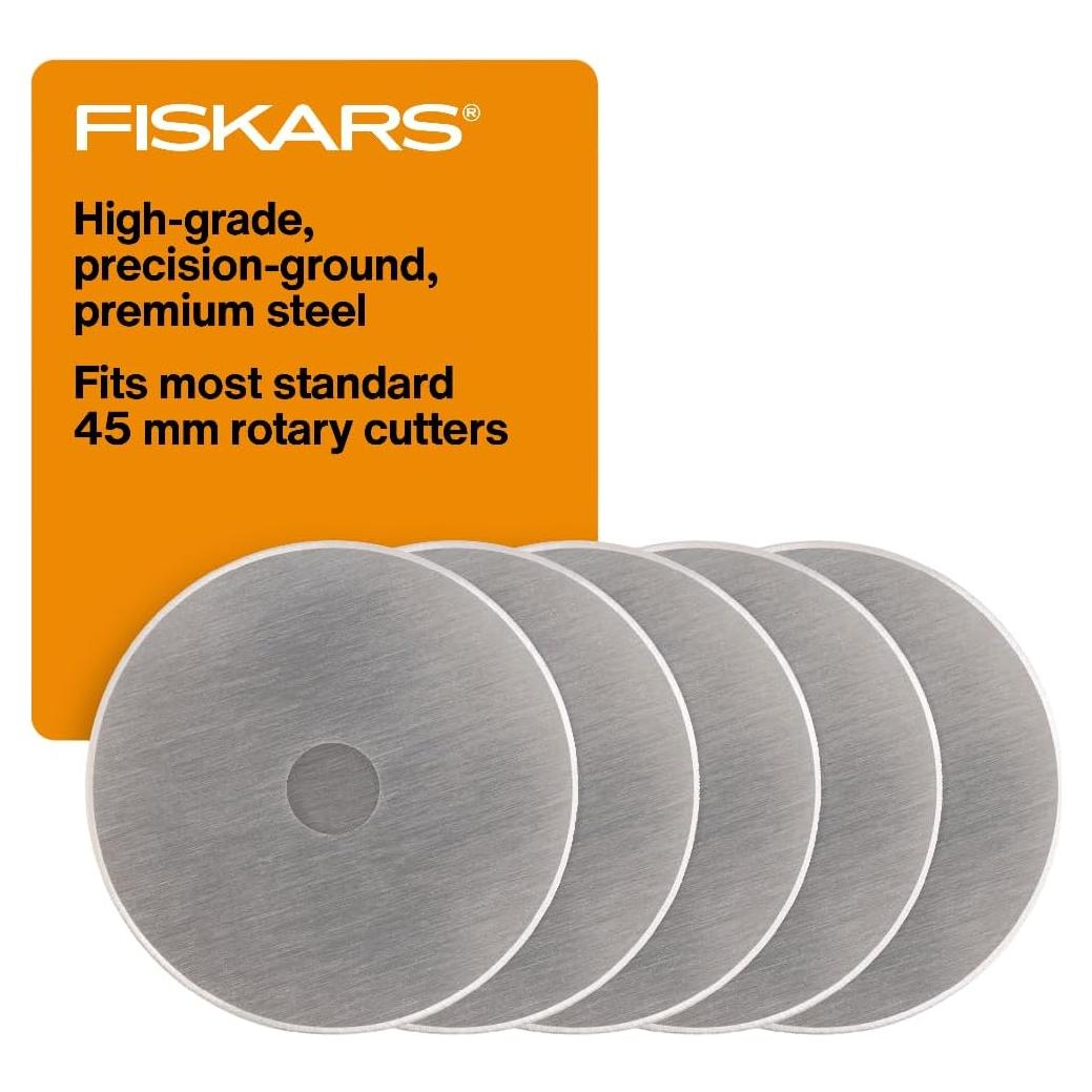 Cuchillas Rotativas Fiskars 45mm - 5 Paquete para Manualidades