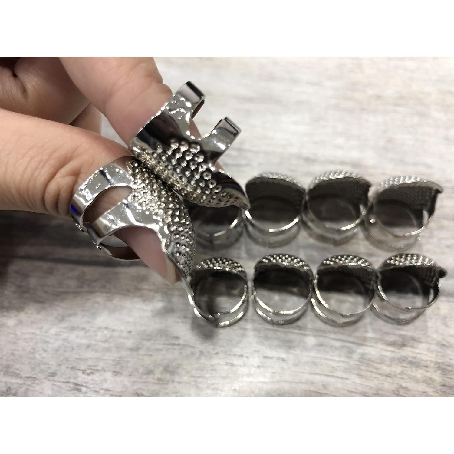 Dedales de Costura Ajustables Tsnamay Plata 10 Piezas