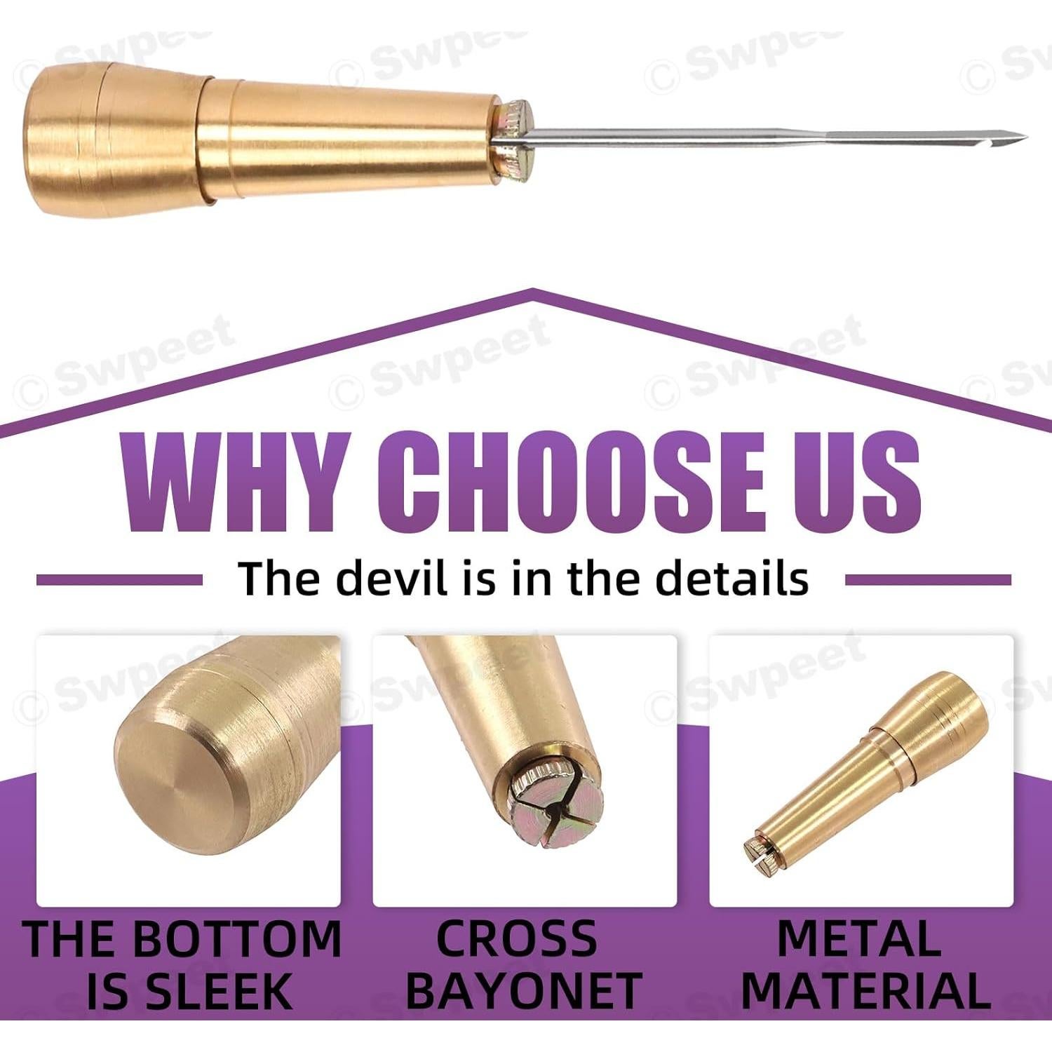 Kit de Agujas de Coser de Cuero Swpeet 19 Piezas con Hilo