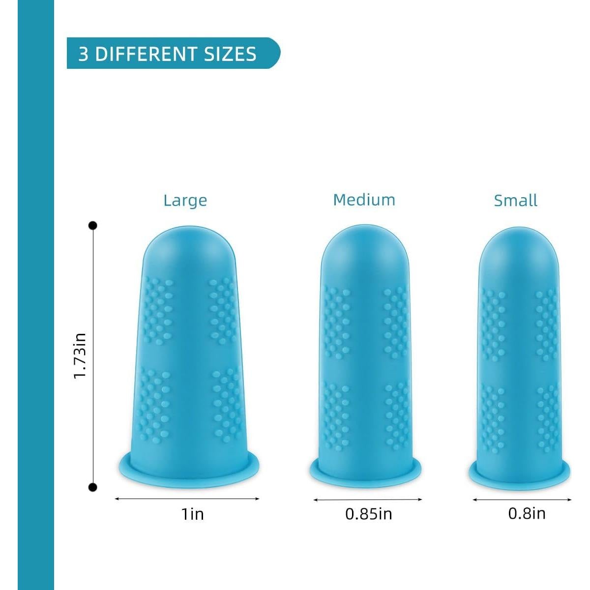 12 Protectores de Dedos de Silicona Yuntop - 3 Tamaños, 4 Colores