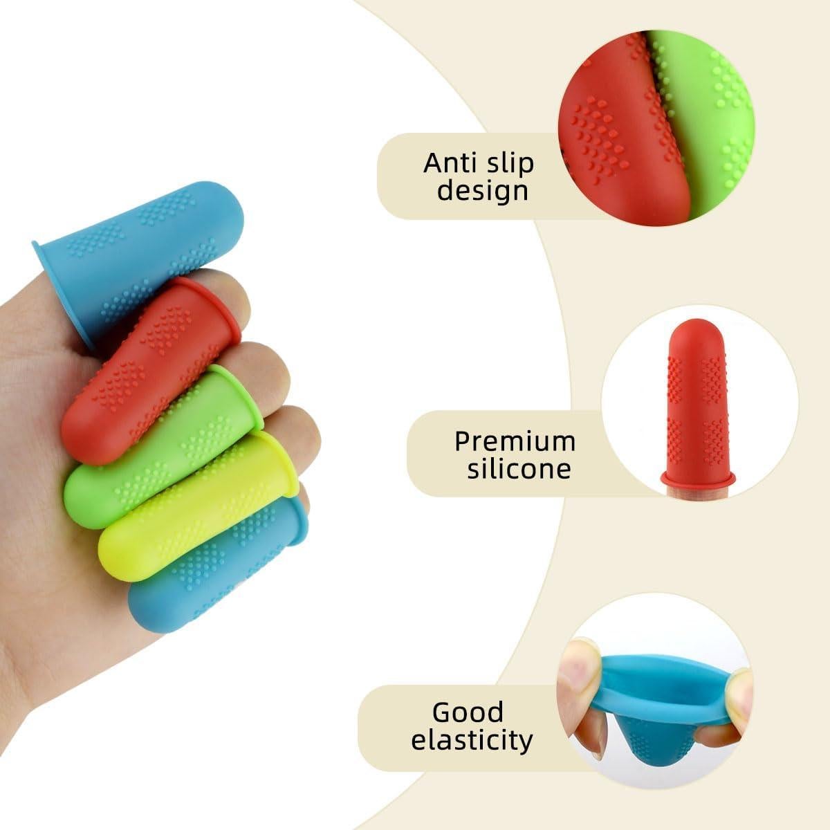 12 Protectores de Dedos de Silicona Yuntop - 3 Tamaños, 4 Colores