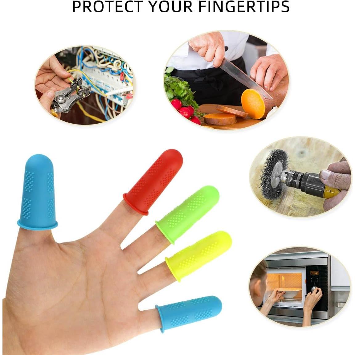 12 Protectores de Dedos de Silicona Yuntop - 3 Tamaños, 4 Colores