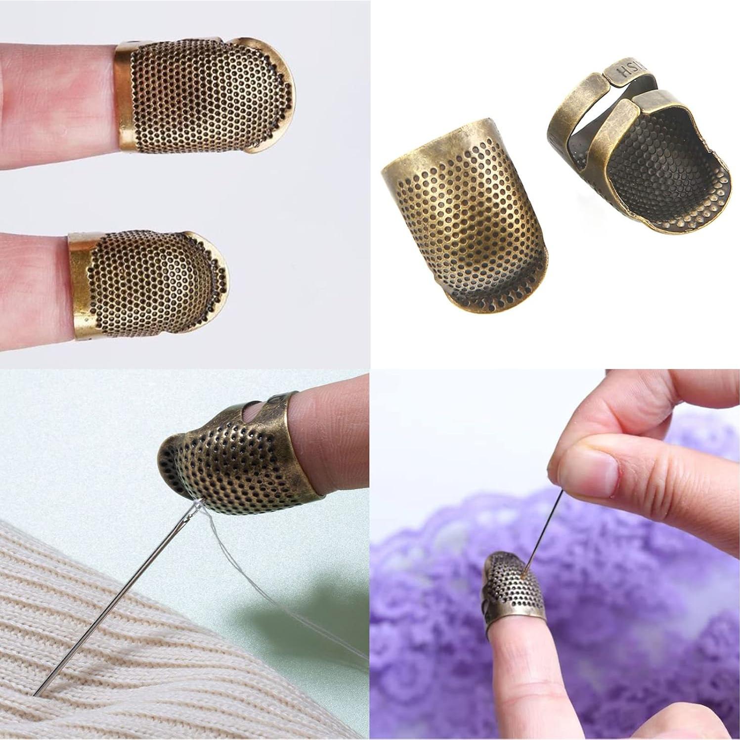 Paquete de 6 Dedales de Costura CIMERAC Ajustables Metal