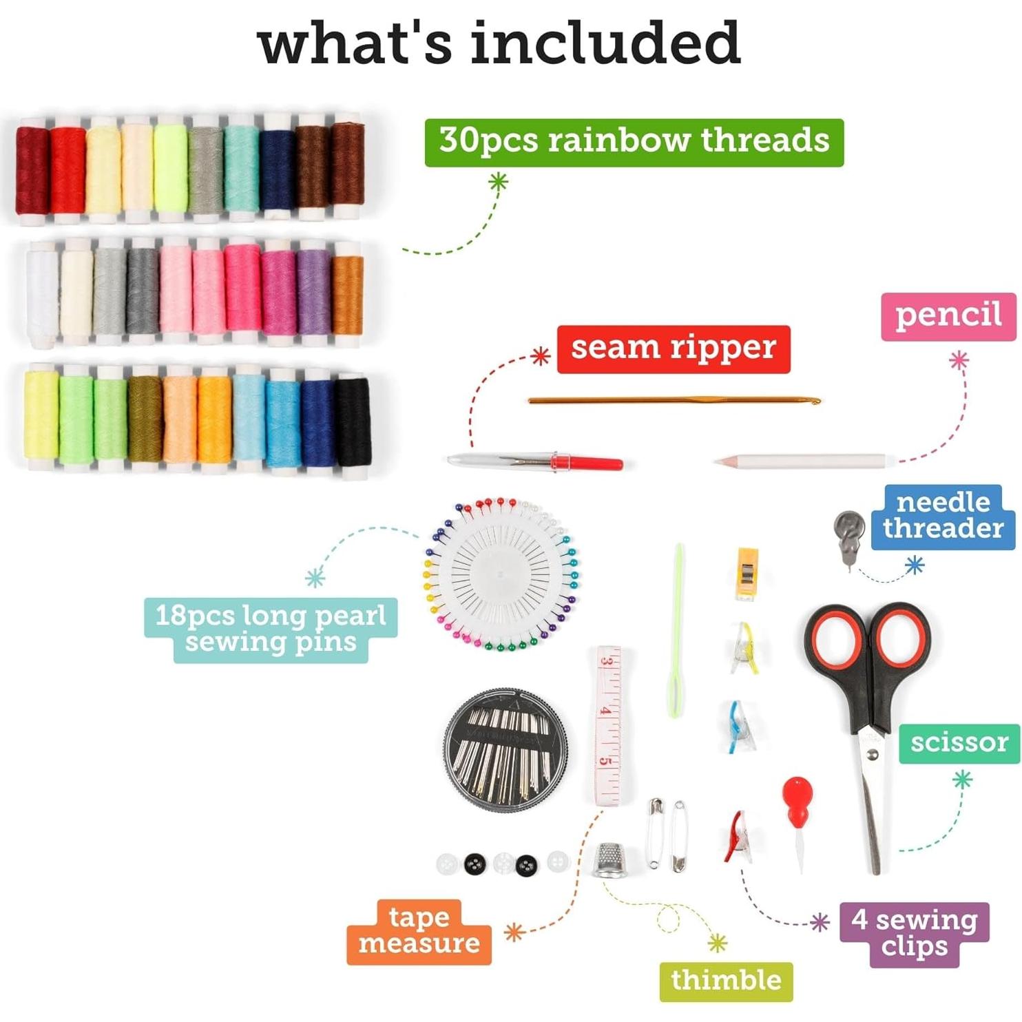 Kit de Costura Incraftables 30 Piezas Portátil para Viaje