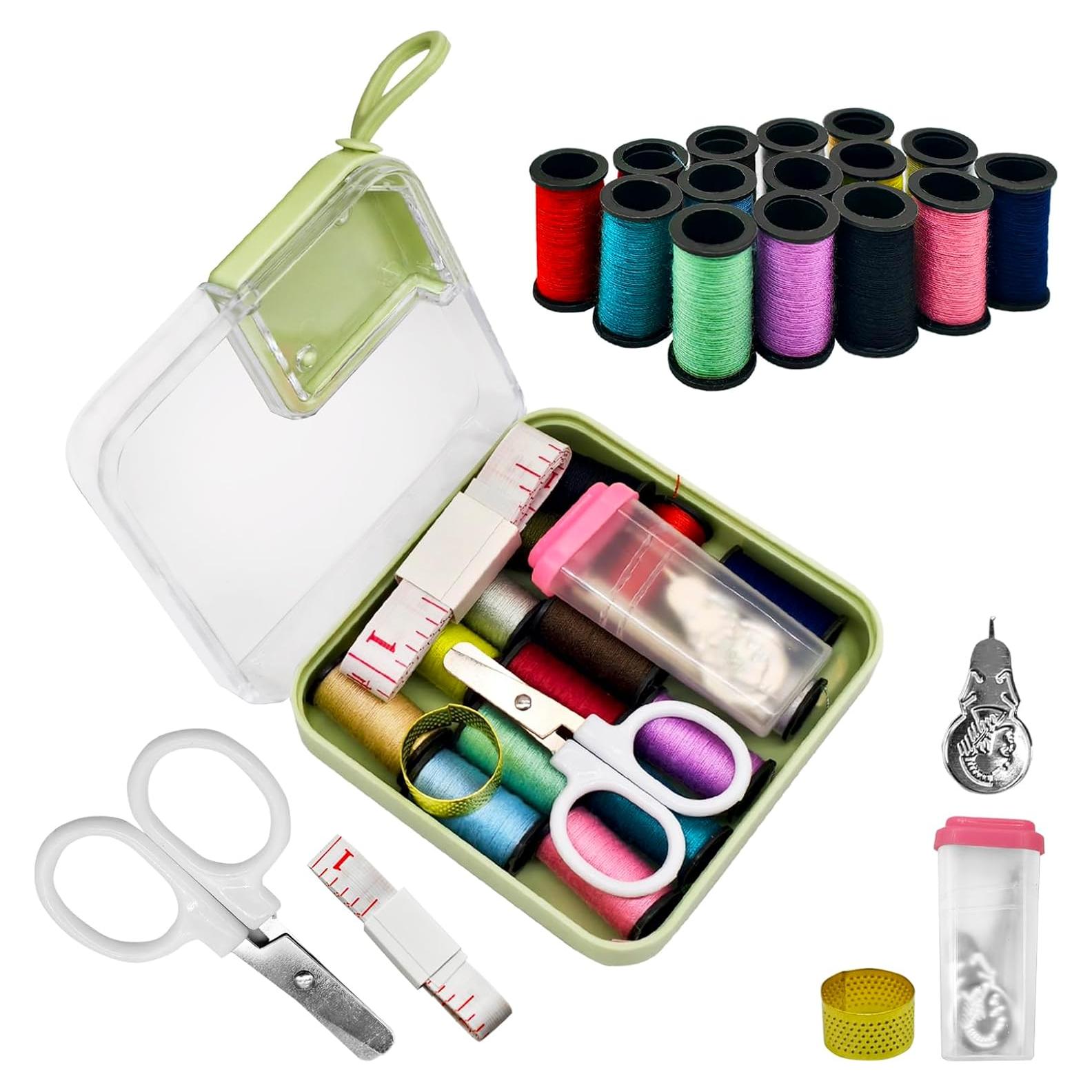 Kit de Costura Portátil Welldone Rosa - Todo en Uno para Viajes