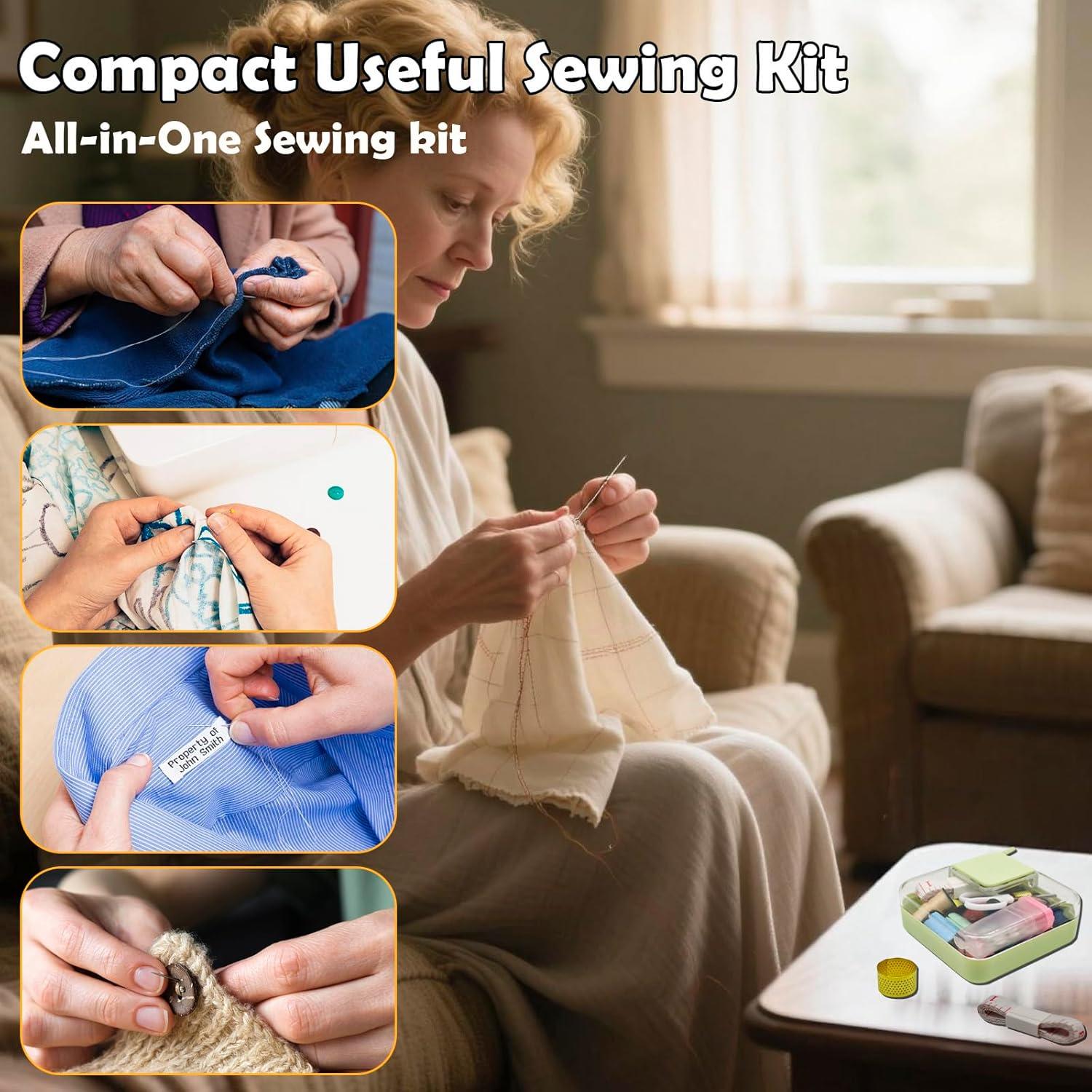 Kit de Costura Portátil Welldone Rosa - Todo en Uno para Viajes