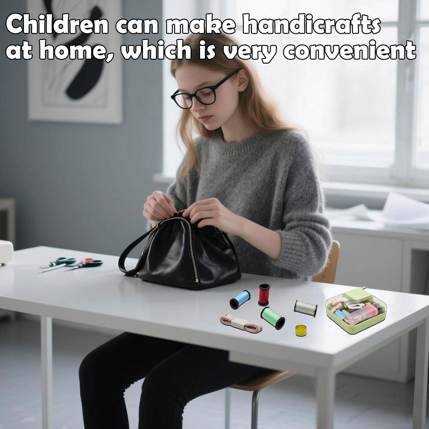 Kit de Costura Portátil Welldone Rosa - Todo en Uno para Viajes