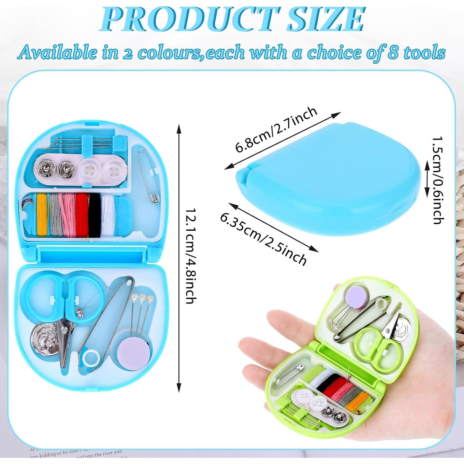 Kit de Costura de Viaje AHQiZFX 20 Piezas Azul Verde