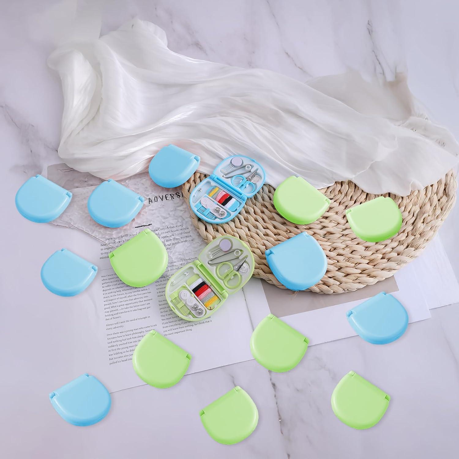 Kit de Costura de Viaje AHQiZFX 20 Piezas Azul Verde