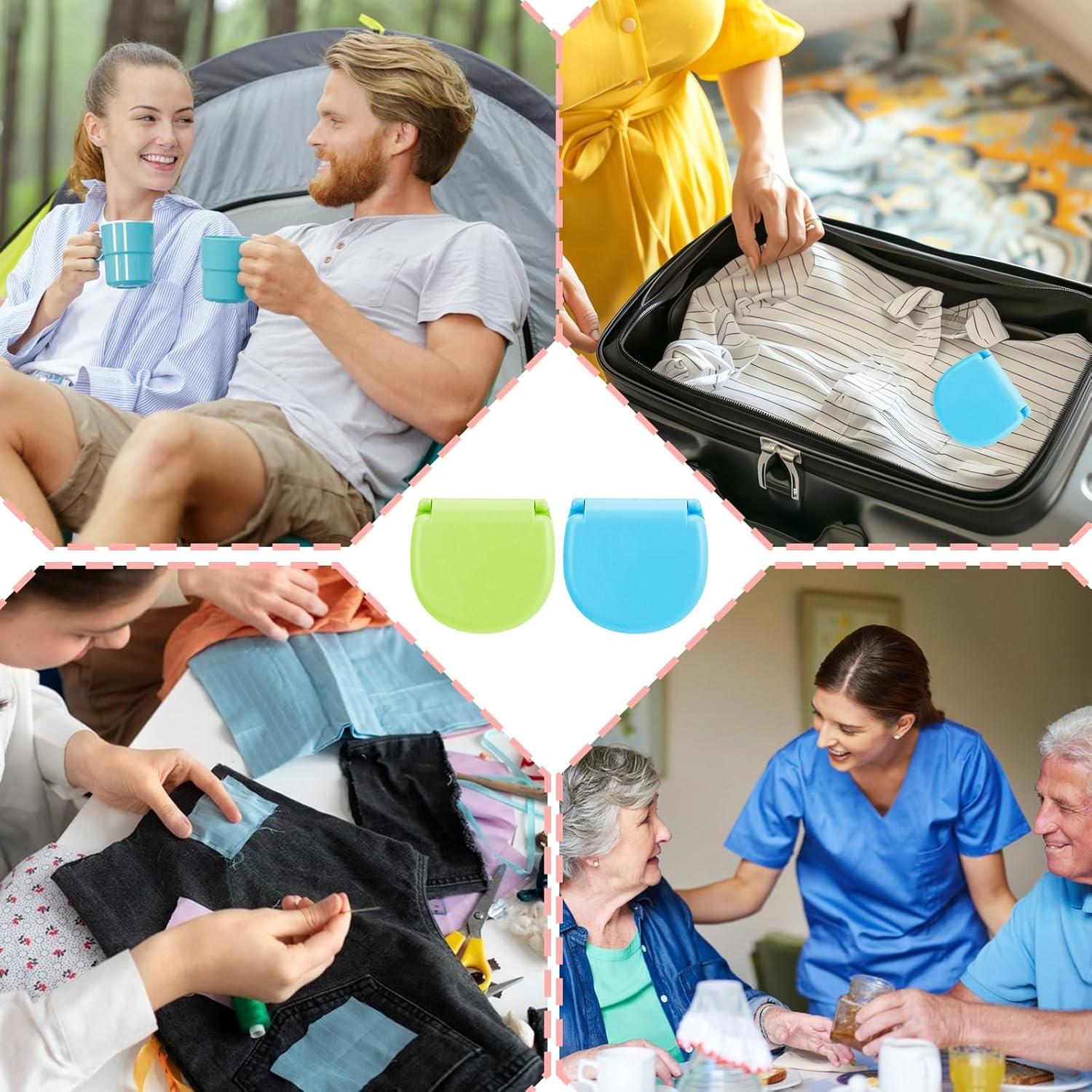 Kit de Costura de Viaje AHQiZFX 20 Piezas Azul Verde