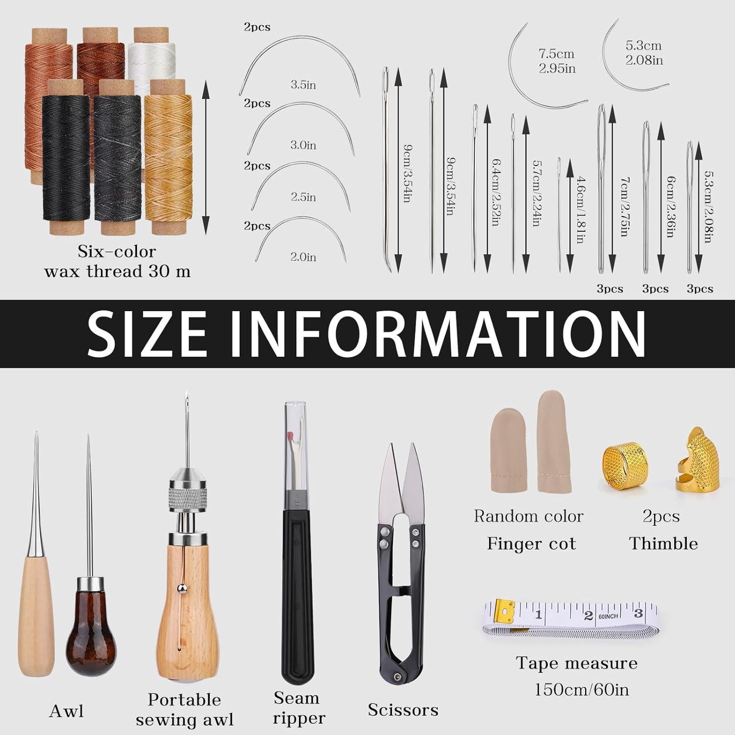 Kit de Agujas de Coser QMNNMA 40pcs con Hilo y Bolsa