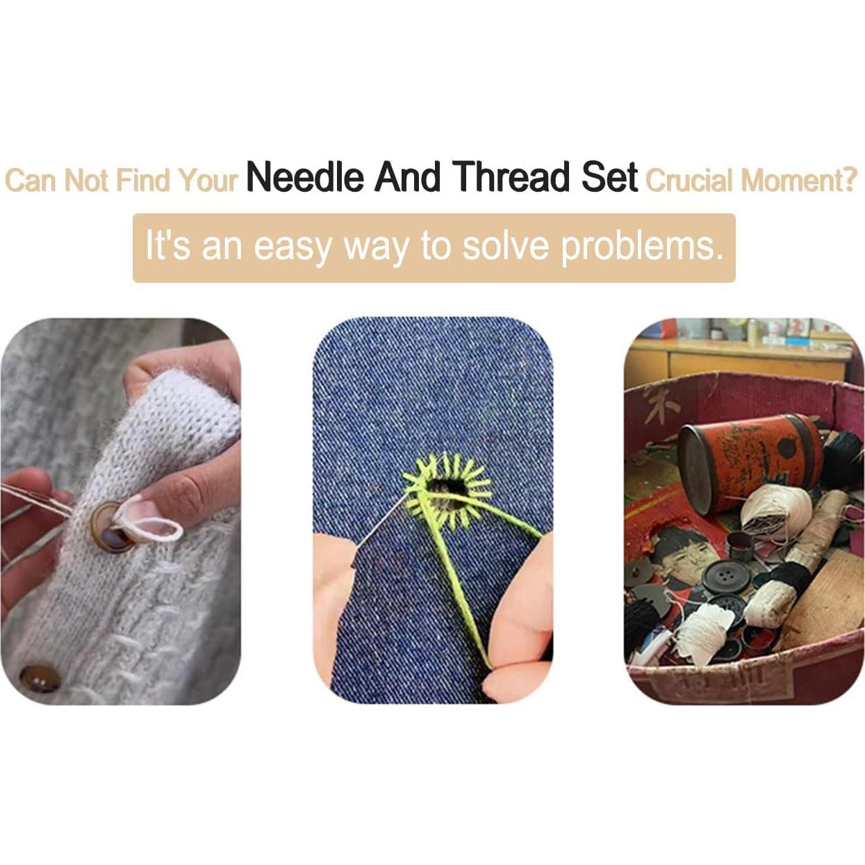 Mini Kit de Costura HEmlSkrona en Estuche de Cuero Púrpura