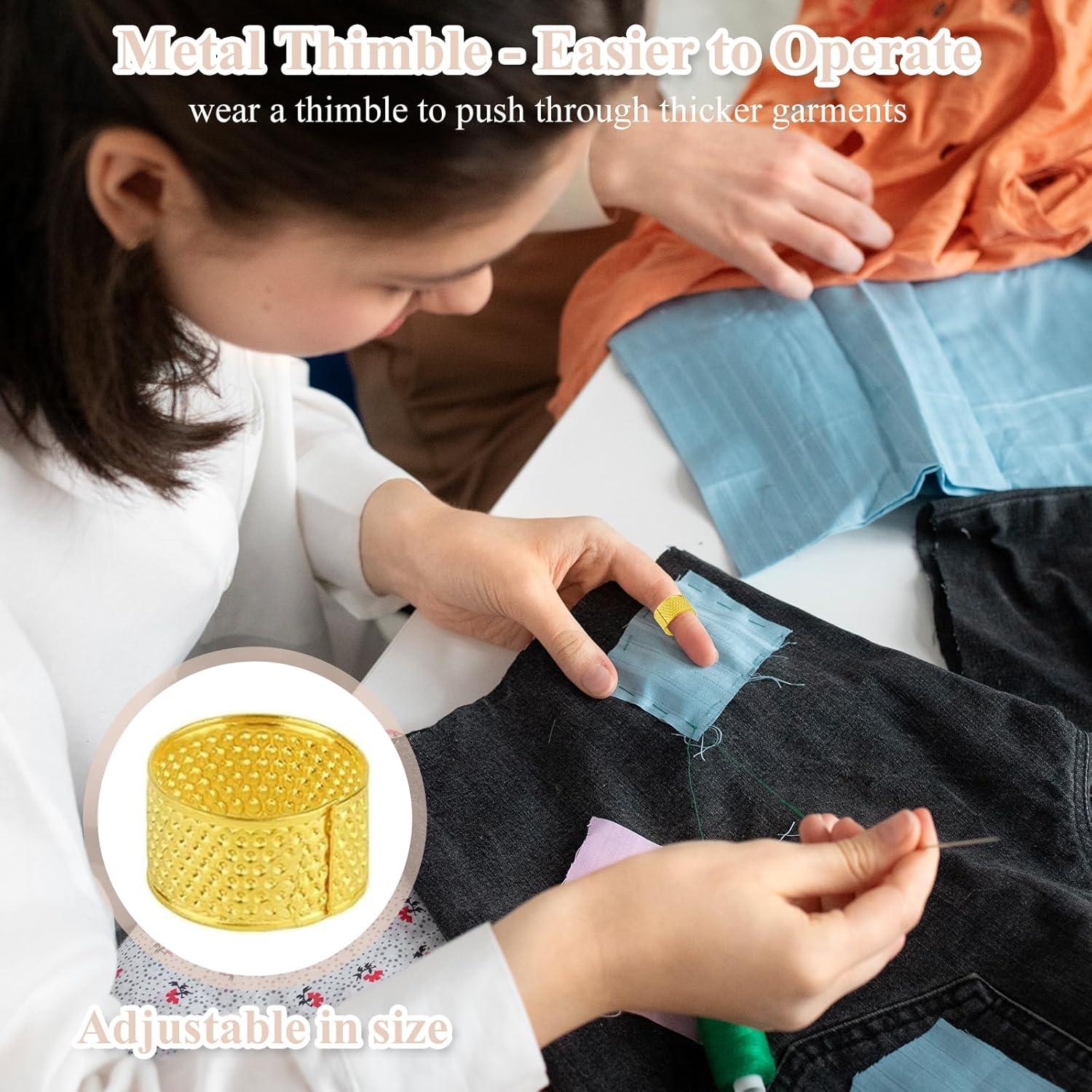 Kit de Costura Mini Sewgurixi Blanco Crema - 15 Hilos, Tijeras, Cinta Métrica