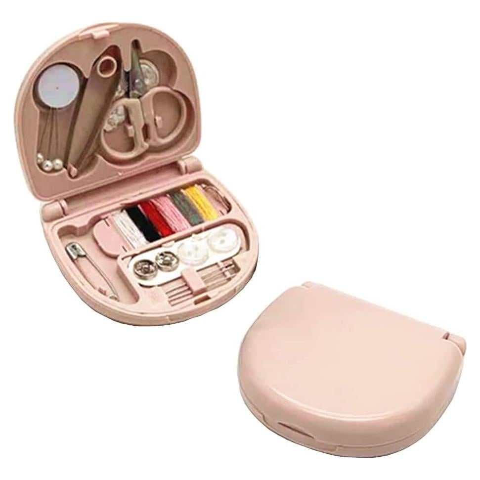 Kit de Costura Mini Nanaxagly Rosa, Caja de Herramientas 7x6.5cm