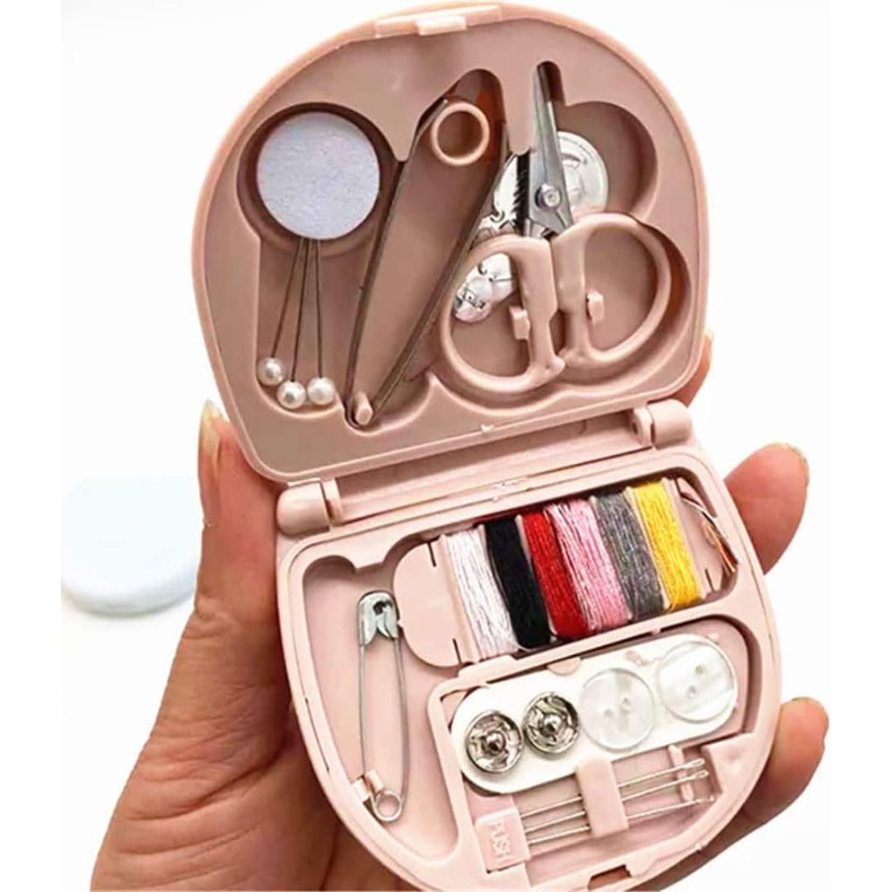 Kit de Costura Mini Nanaxagly Rosa, Caja de Herramientas 7x6.5cm