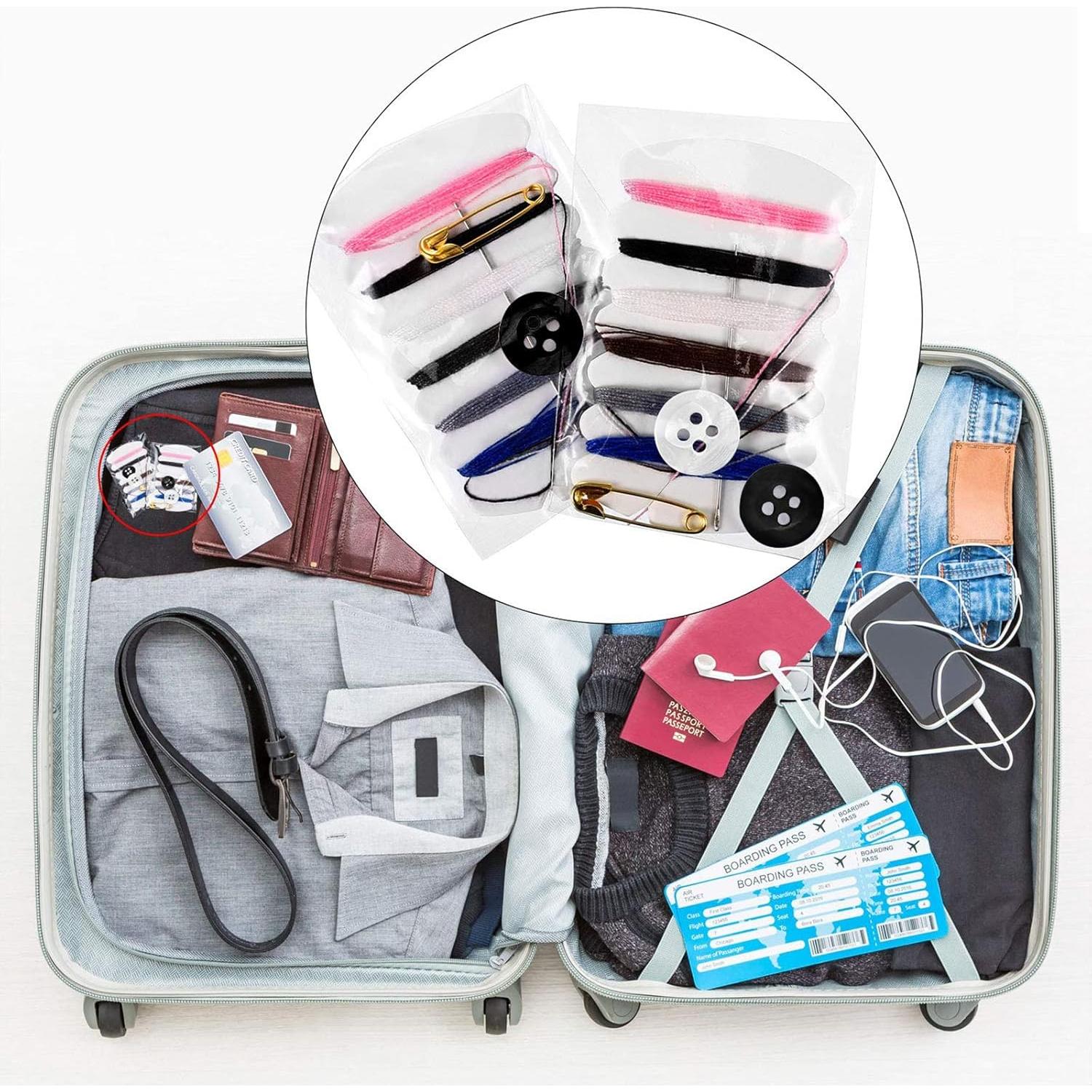 Kit de Costura de Viaje Tatuo - 100 Juegos con Hilos y Agujas