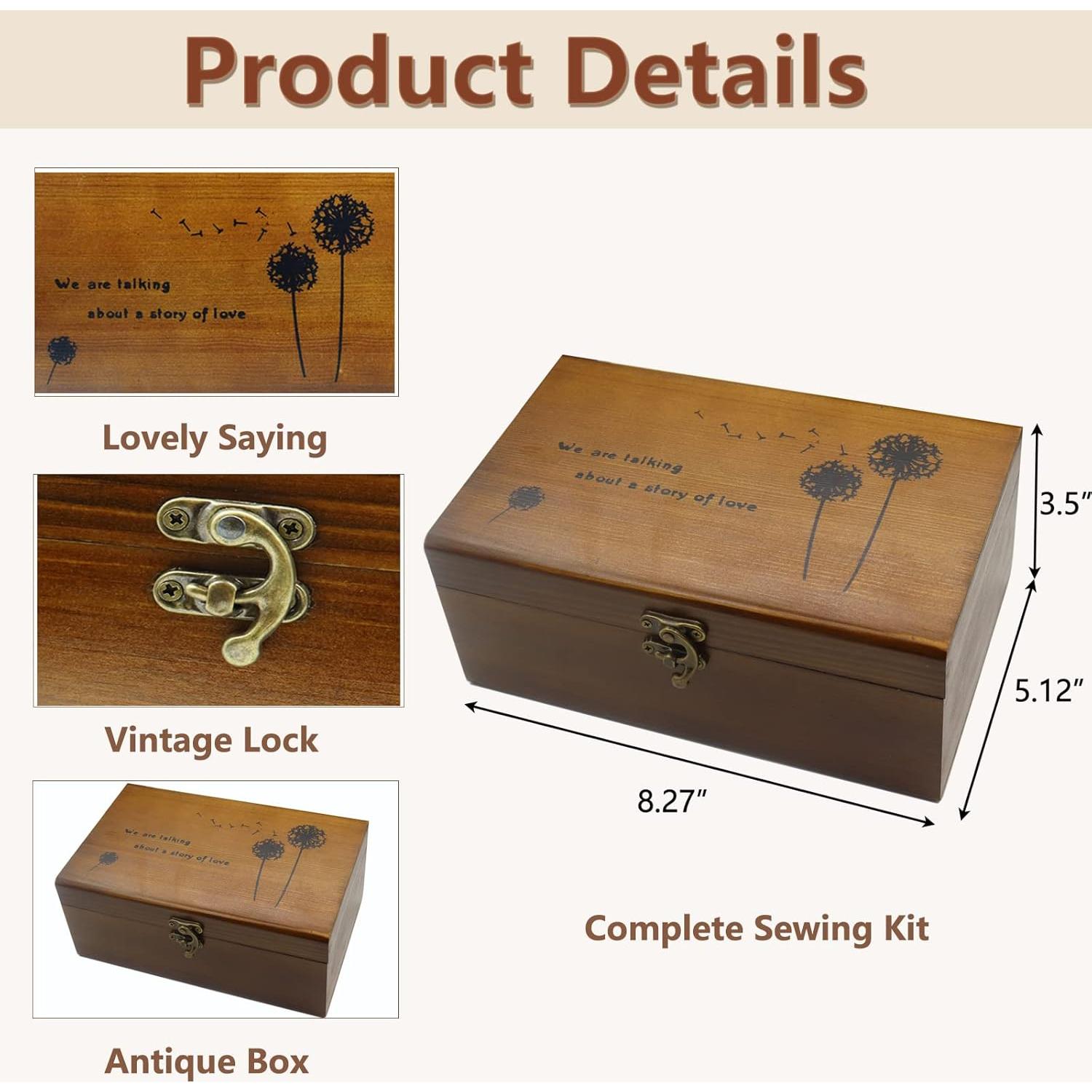 Kit de Costura Flytreal en Caja de Madera - Diente de León Retro