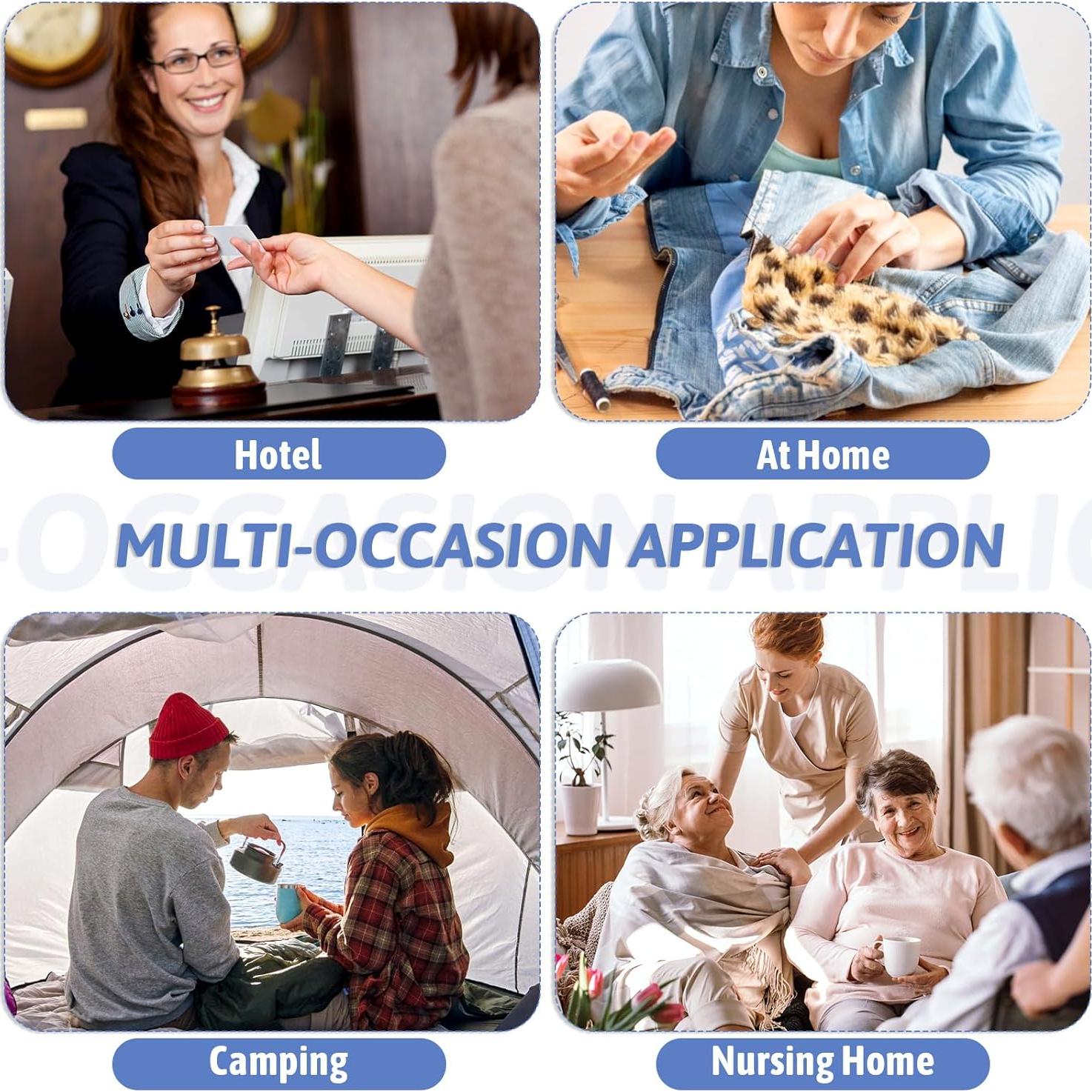 Kit de Costura de Viaje EupHHonycs 20 Piezas Rosa y Azul