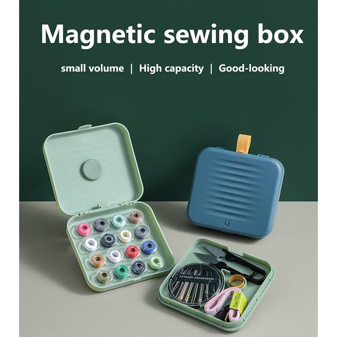 Caja de Costura Pequeña Portátil Verde con Accesorios