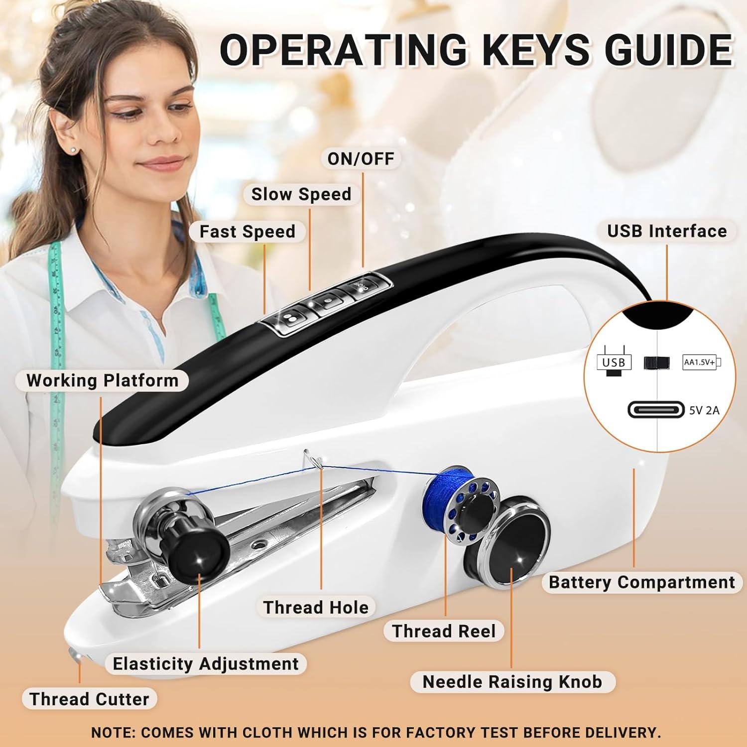 Máquina de Coser Portátil HSM-101B para Principiantes - Compacta y Eficiente