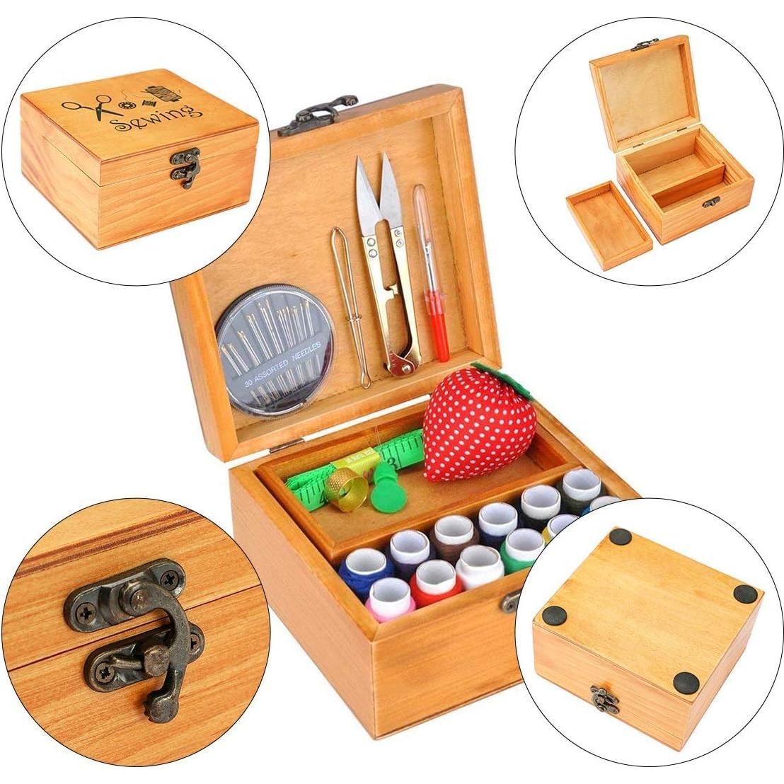 Kit de Costura BTU de Madera con Accesorios para Principiantes