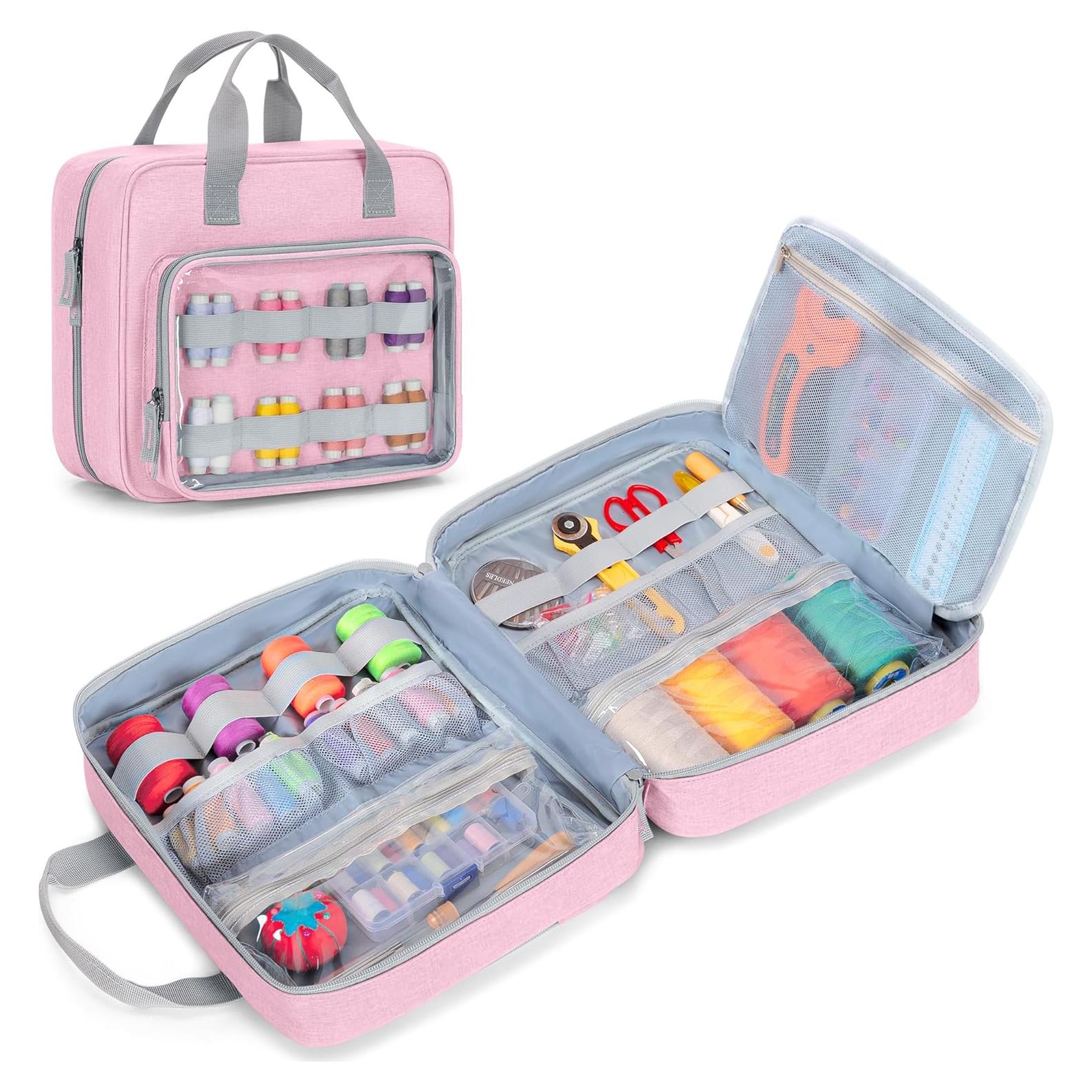 Organizador de Costura LUXJA Rosa con Bolsillos Versátiles