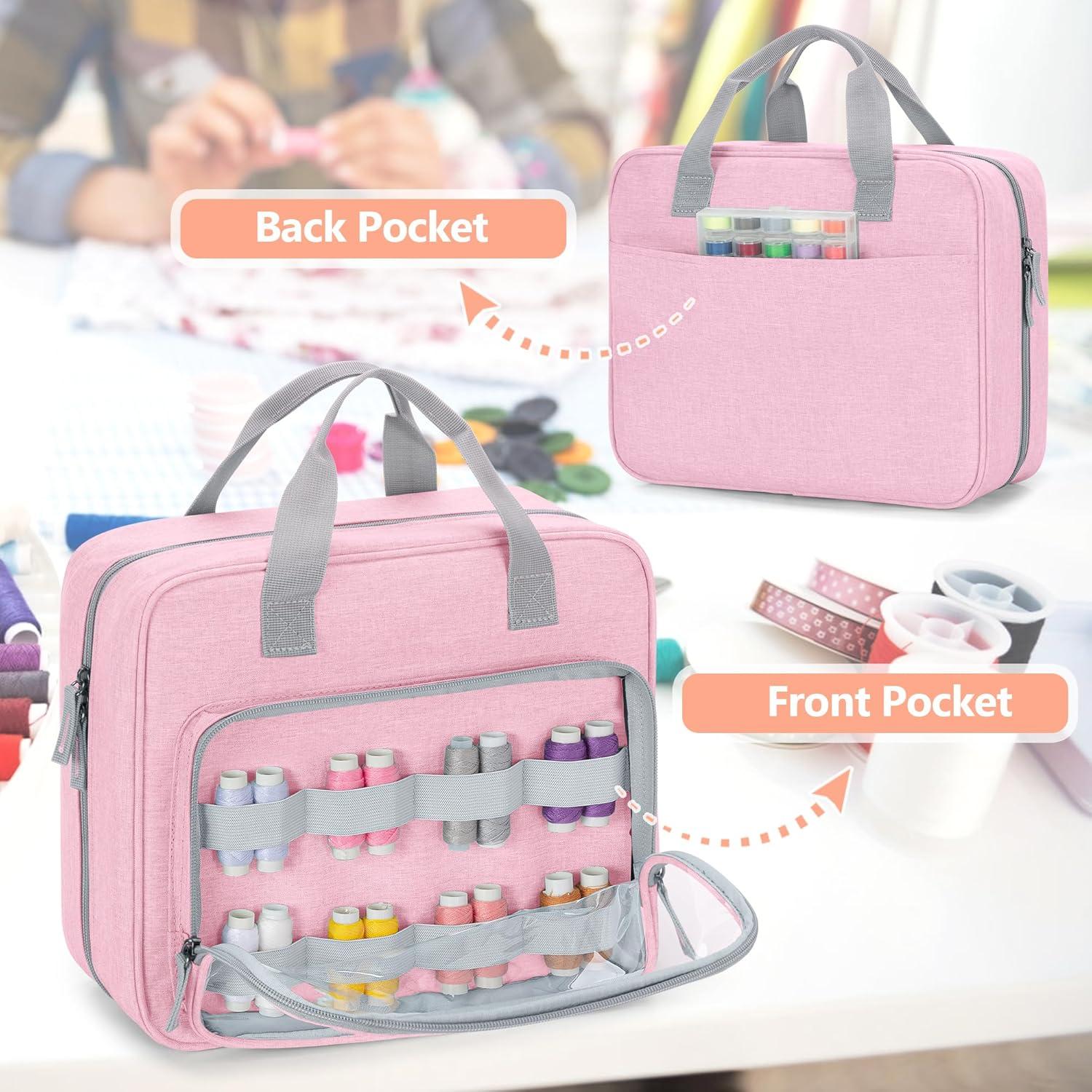 Organizador de Costura LUXJA Rosa con Bolsillos Versátiles