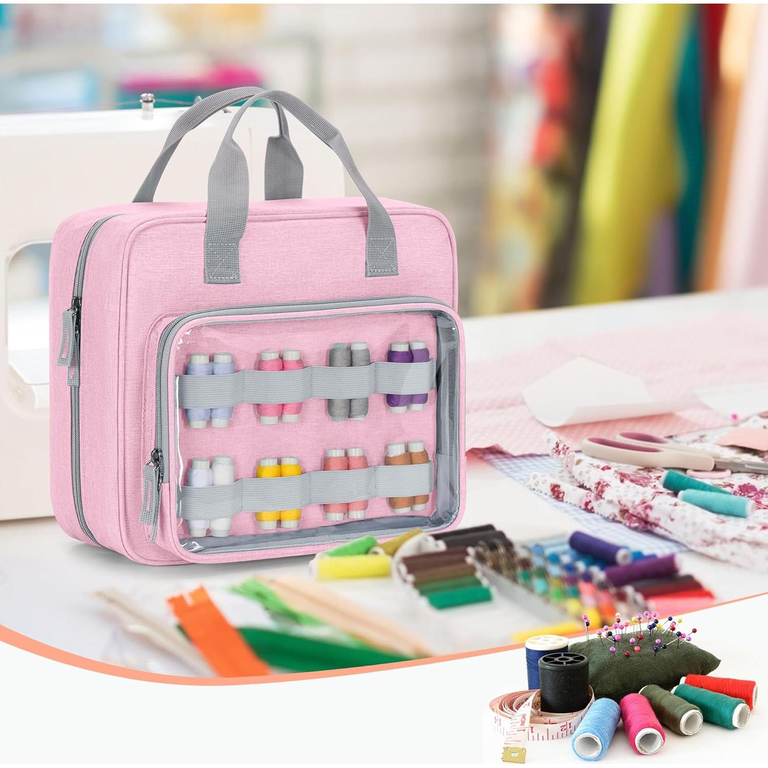 Organizador de Costura LUXJA Rosa con Bolsillos Versátiles