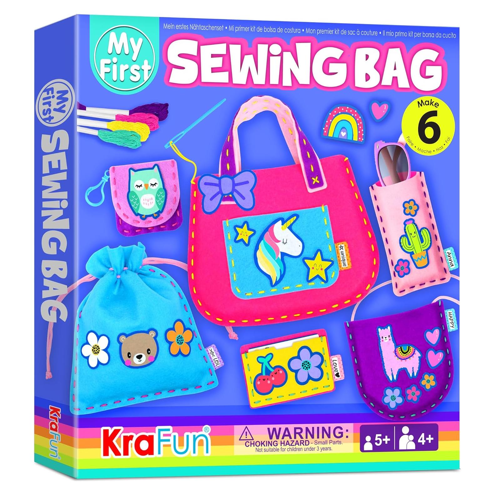 KRAFUN Kit de Costura para Niños 6 Proyectos Animales 5+ Años