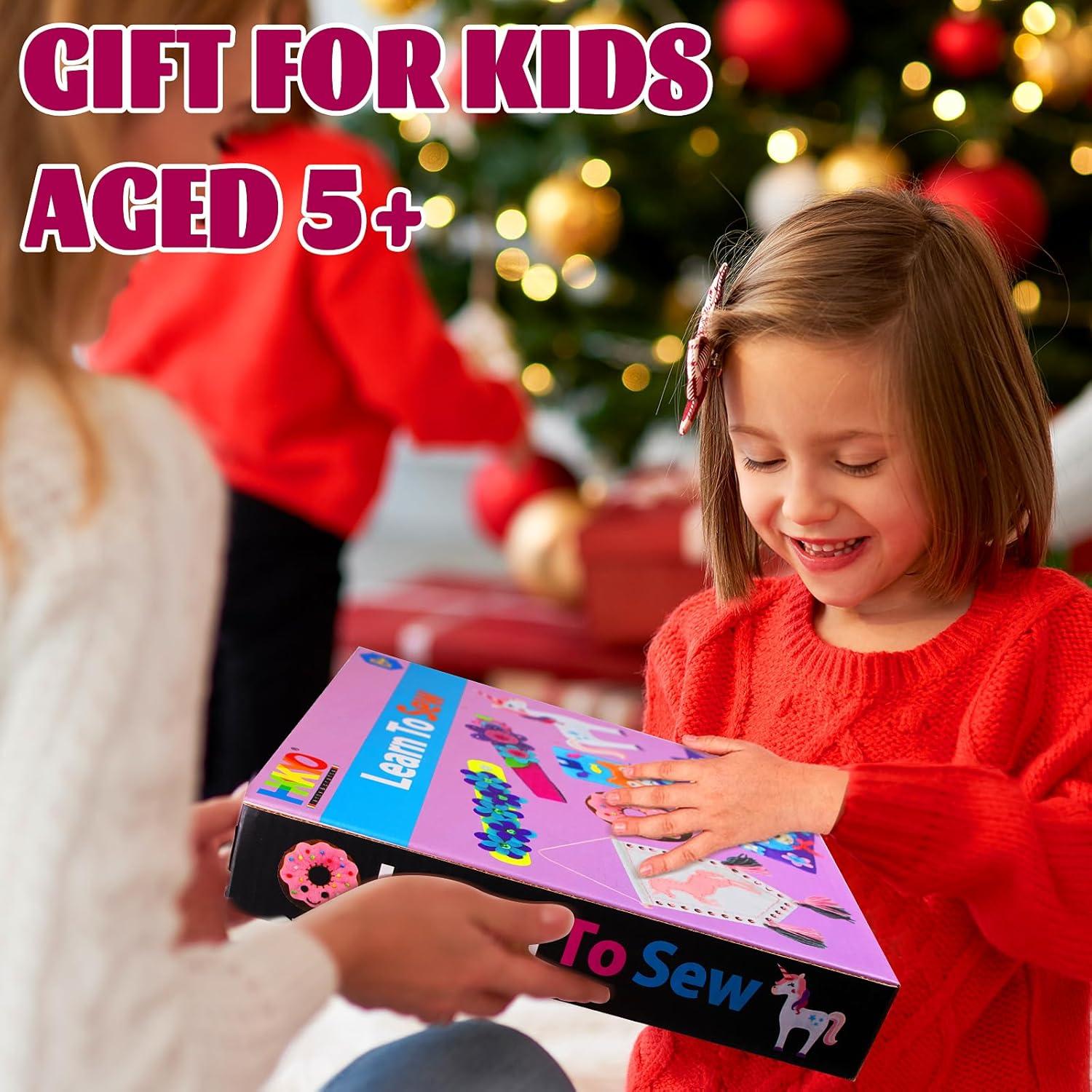 Kit de Costura HKKYO para Niños 7 Proyectos Fieltro Rosa