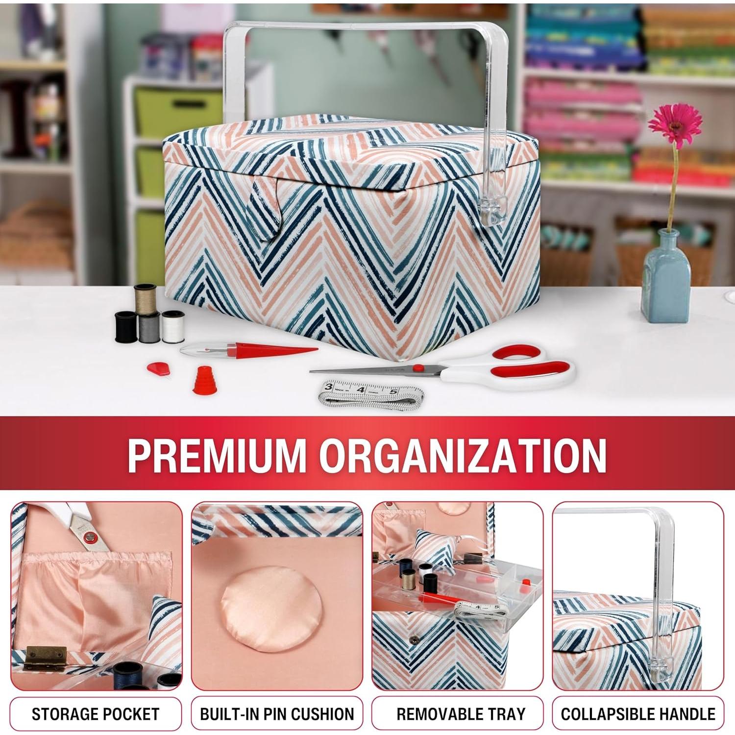 Cesta de Costura SINGER 10 Piezas Zig Zag 29.5x17.5cm