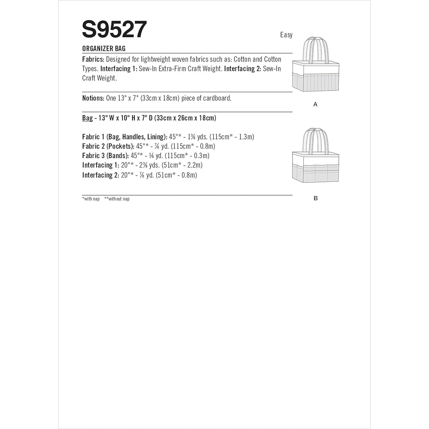 Kit de Patrón de Costura Simplicity Bolsa Organizadora Talla Única