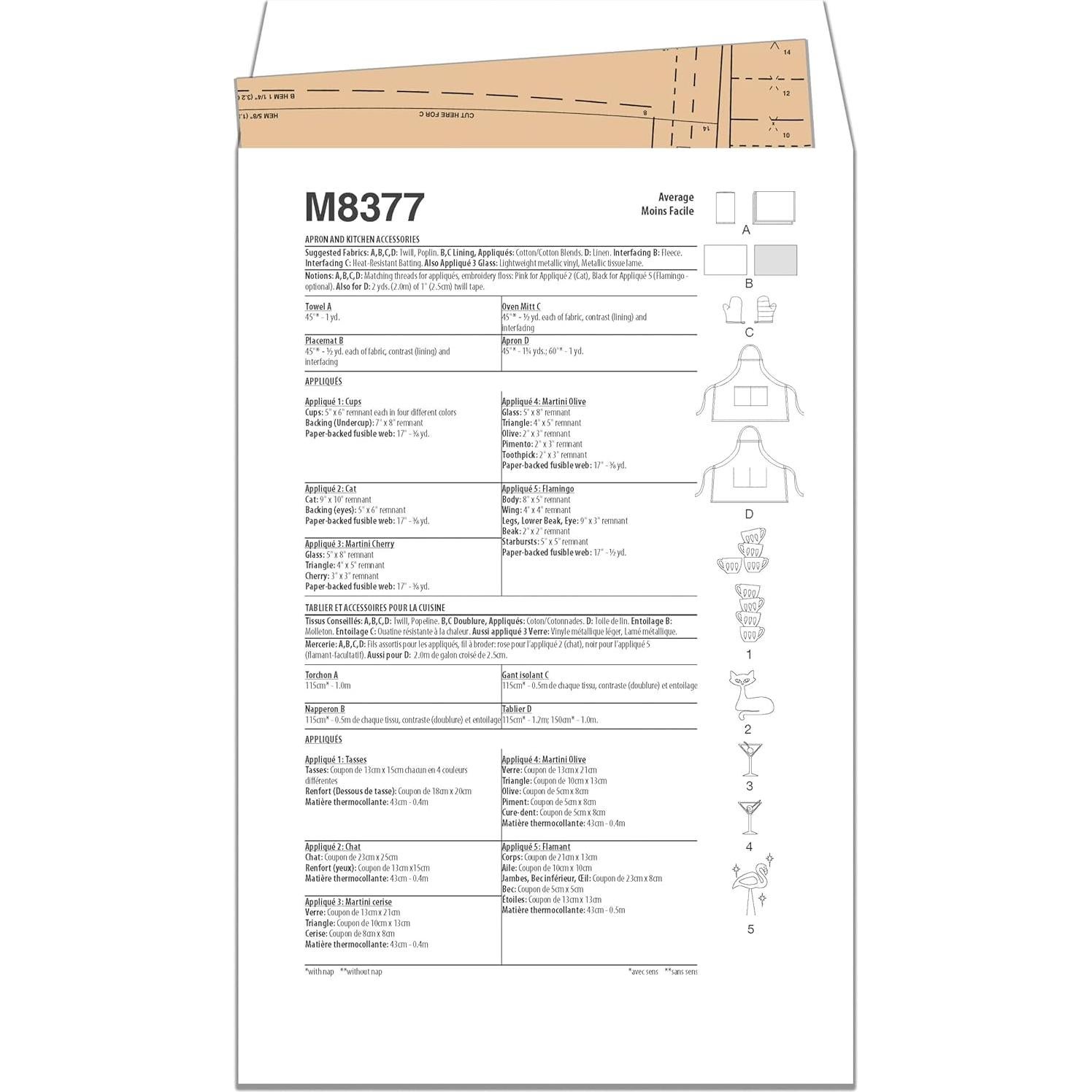 Kit de Costura McCall's M8377 para Delantal y Accesorios