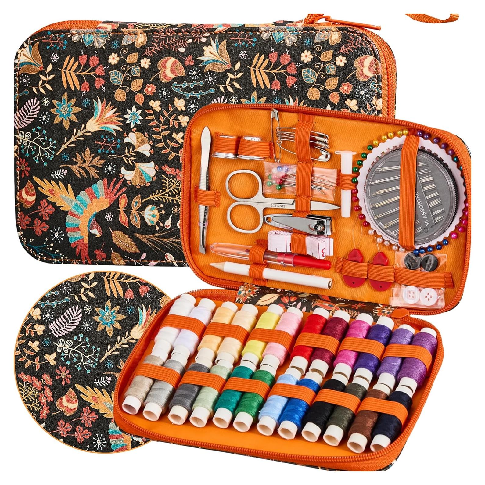 Kit de Costura 130 Piezas Bobode con Estuche PU para Viaje