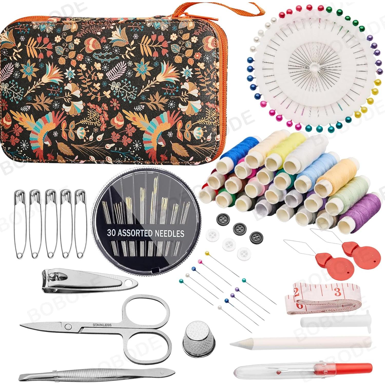 Kit de Costura 130 Piezas Bobode con Estuche PU para Viaje