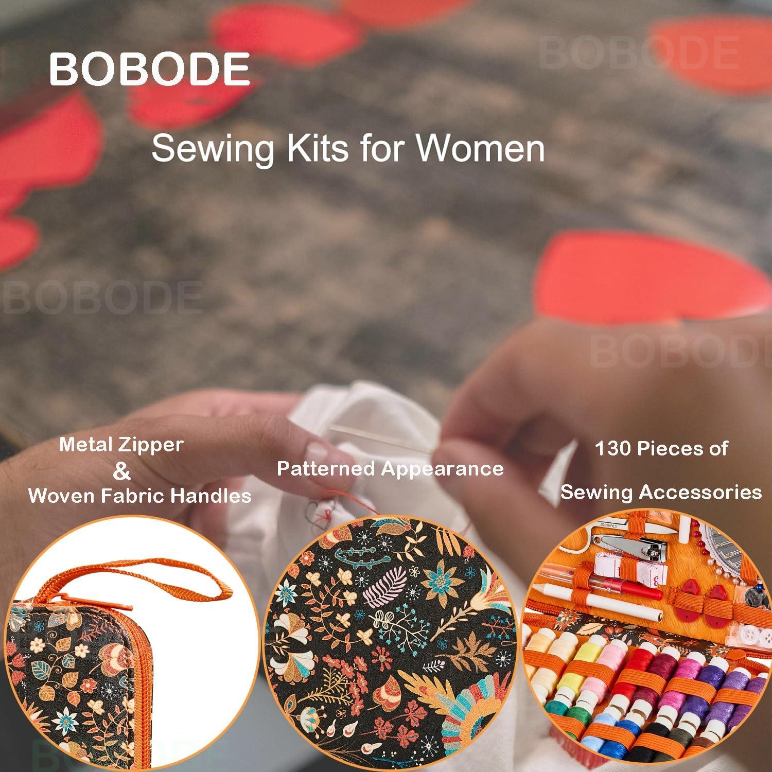 Kit de Costura 130 Piezas Bobode con Estuche PU para Viaje