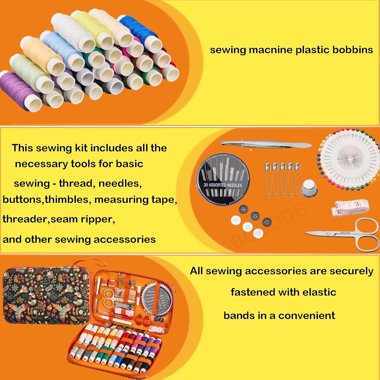Kit de Costura 130 Piezas Bobode con Estuche PU para Viaje