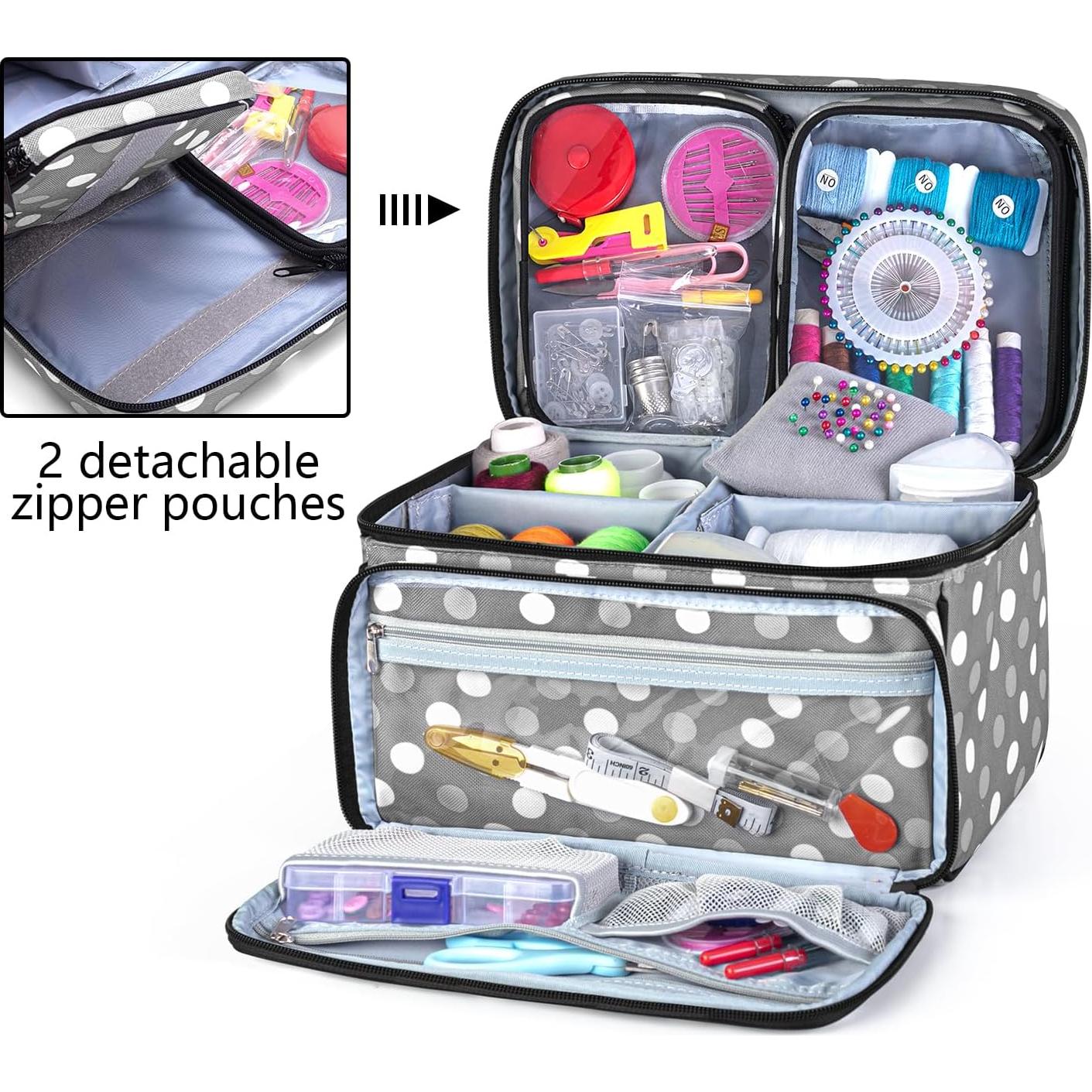 Organizador de Costura Luxja con 2 Bolsillos Transparentes