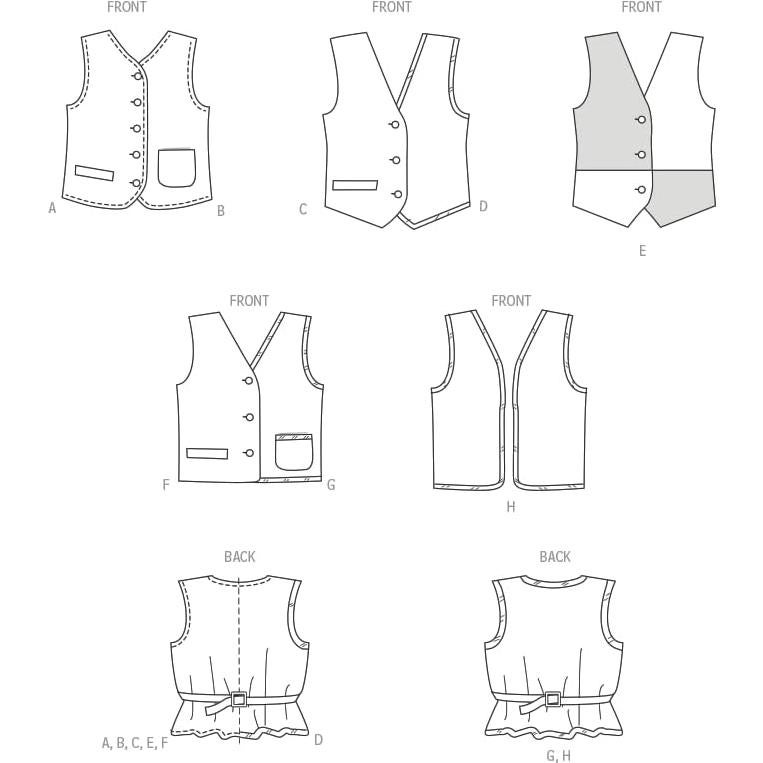 Kit de Patrón de Costura McCall's M8442 para Chalecos Unisex XS-XL