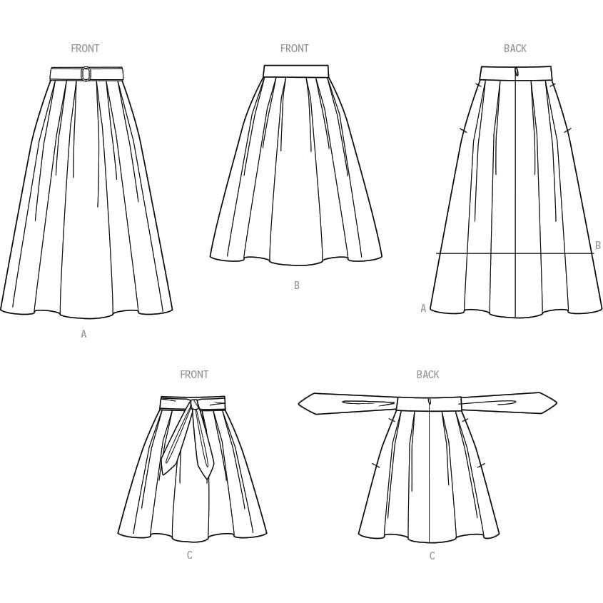 Kit de Patrones de Costura de Faldas Plisadas Simplicity Tallas 14-22