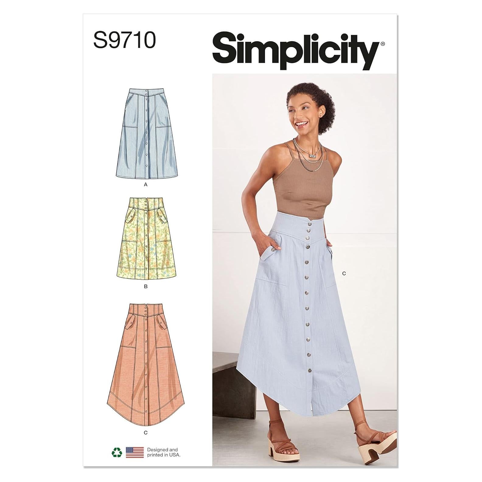 Kit de Patrones de Costura Simplicity S9710 para Faldas Mujer