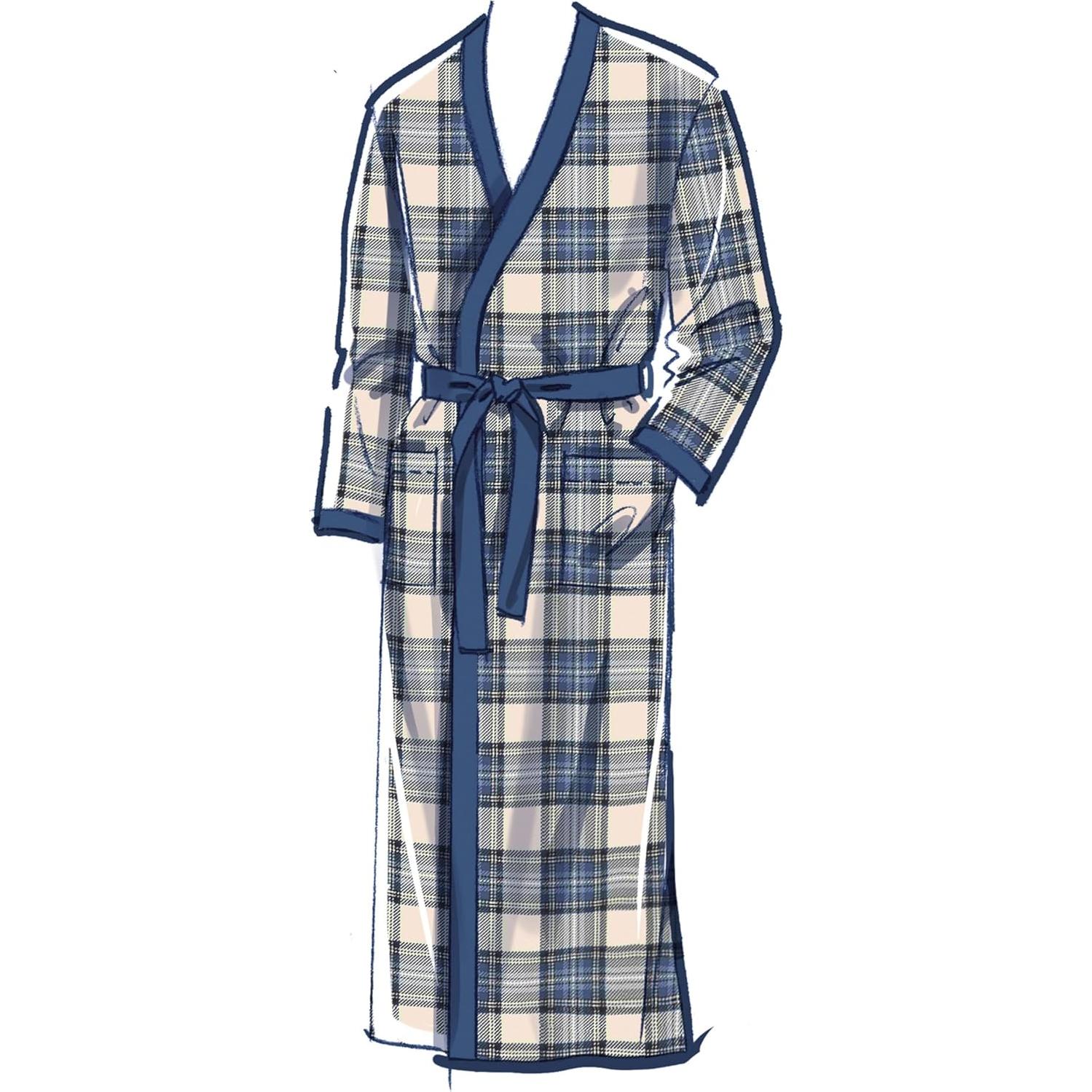 Kit de Patrón de Costura McCall's M8443 para Hombre - Bata, Camisón y Pantalones