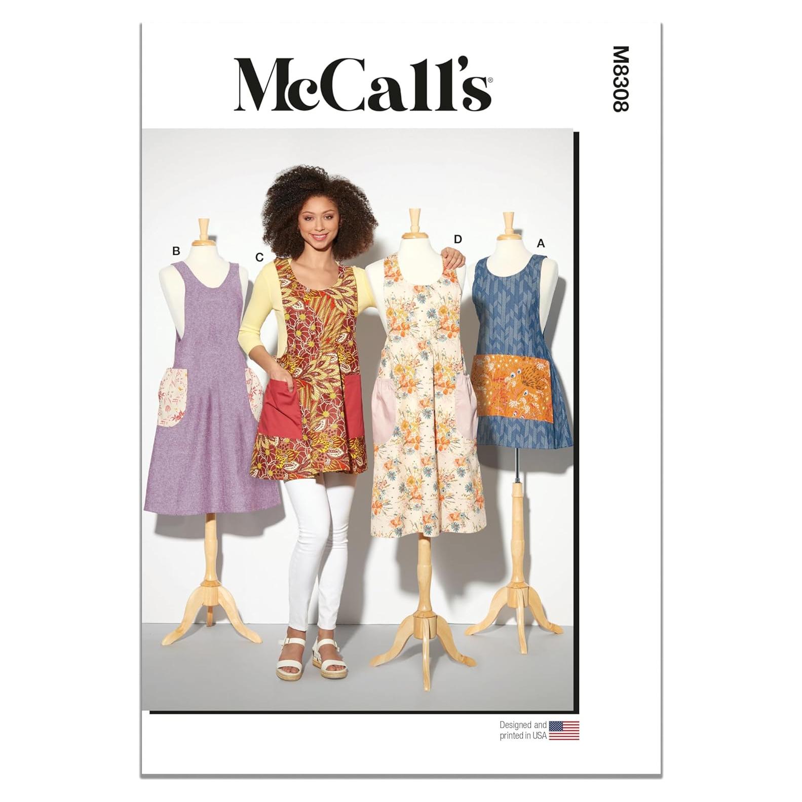 Kit de Patrón de Costura McCall M8308 para Delantales S-M-L-XL