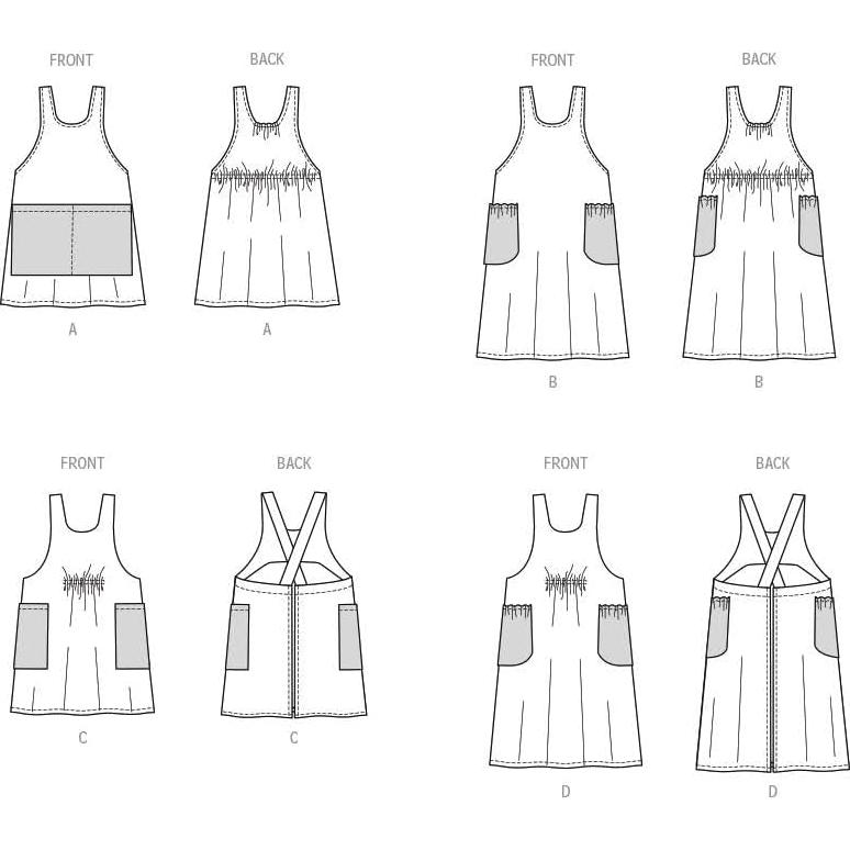Kit de Patrón de Costura McCall M8308 para Delantales S-M-L-XL